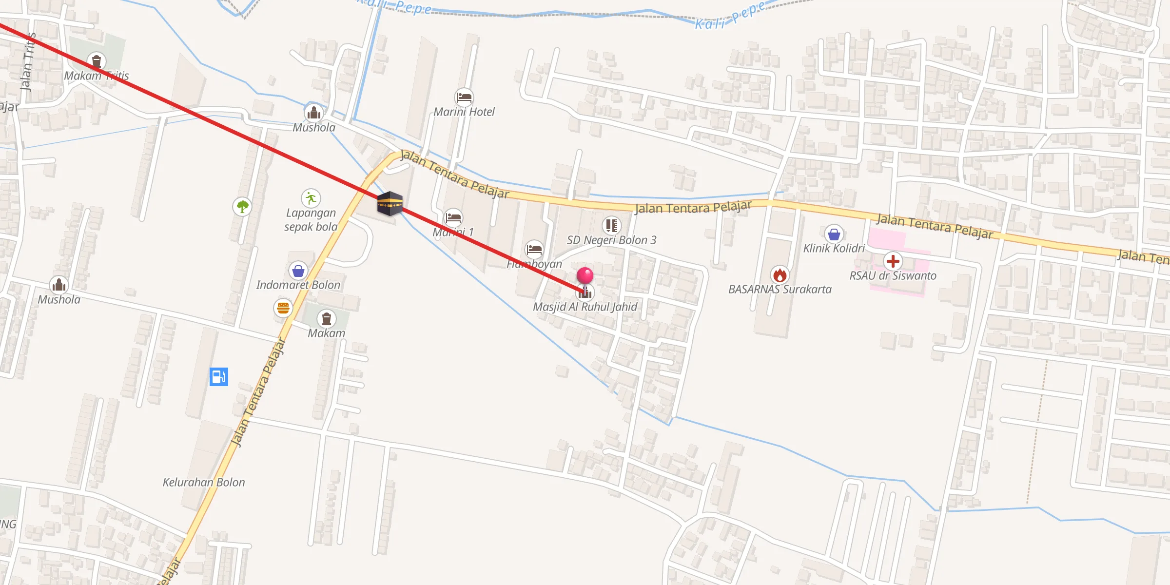 Carte de localisation : Masjid Al Ruhul Jahid