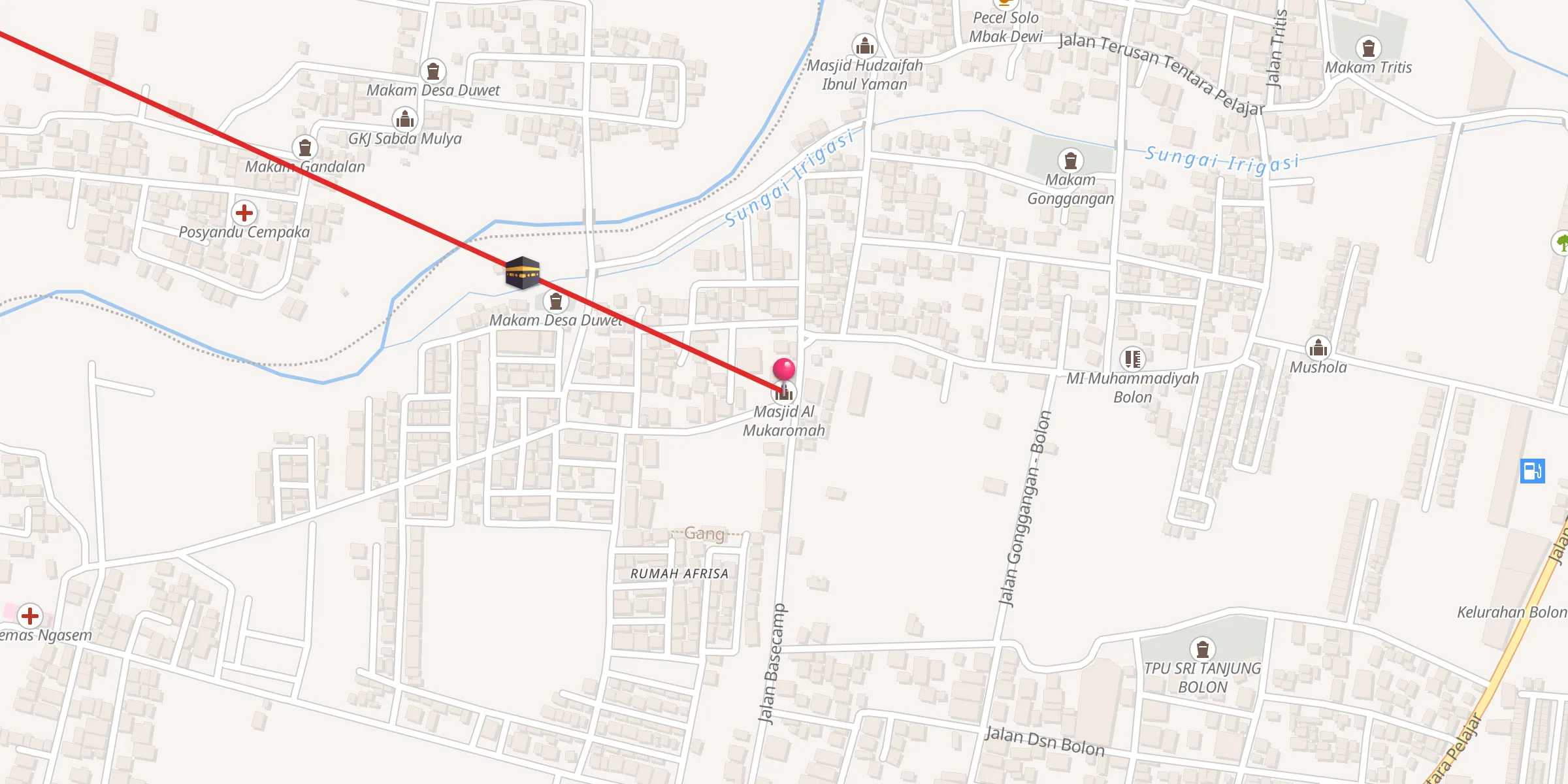Carte de localisation : Masjid Al Mukaromah