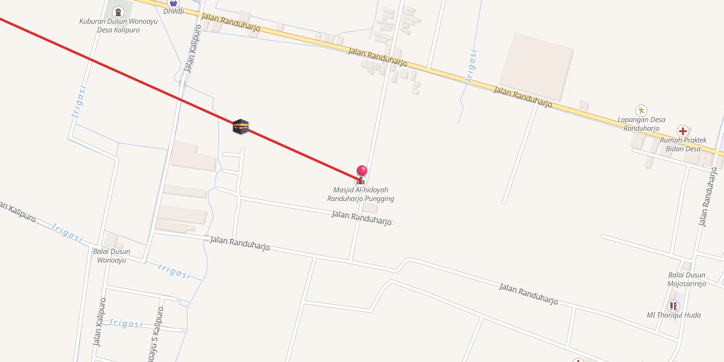 Carte de localisation : Masjid Al-hidayah Randuharjo Pungging