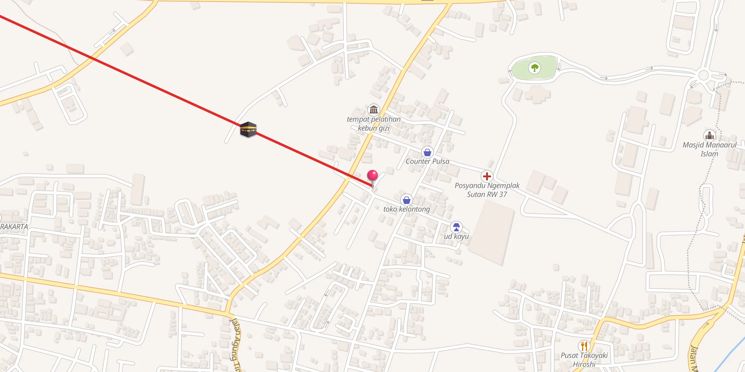 Carte de localisation : Masjid Al Hijra Ngemplak Sutan RT 3 RW 37
