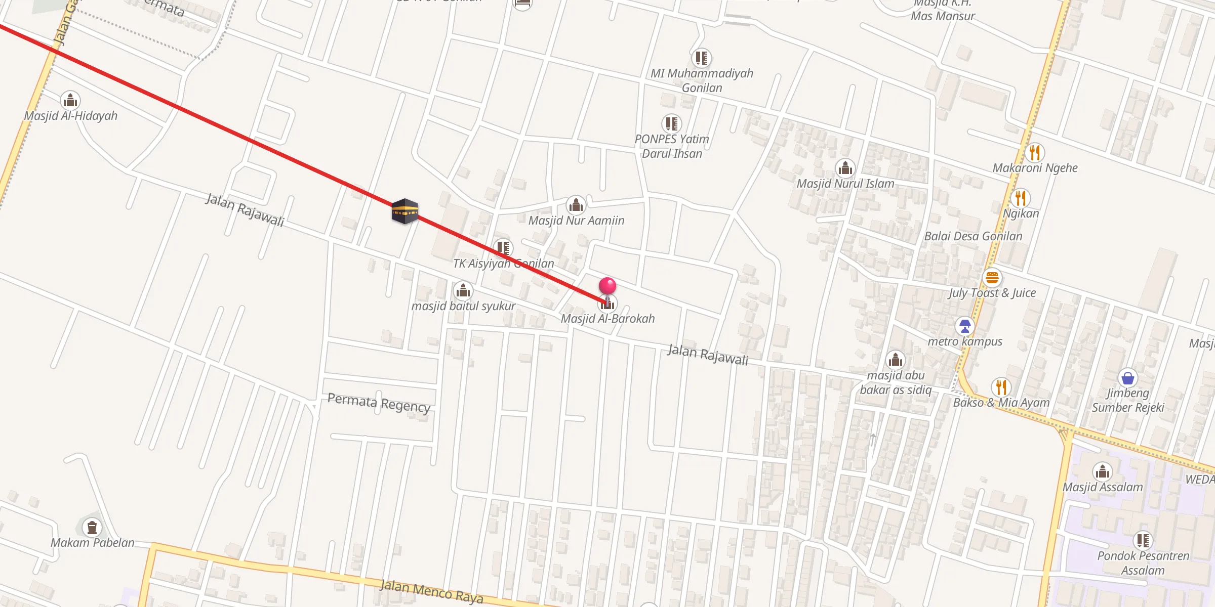 Carte de localisation : Masjid Al-Barokah