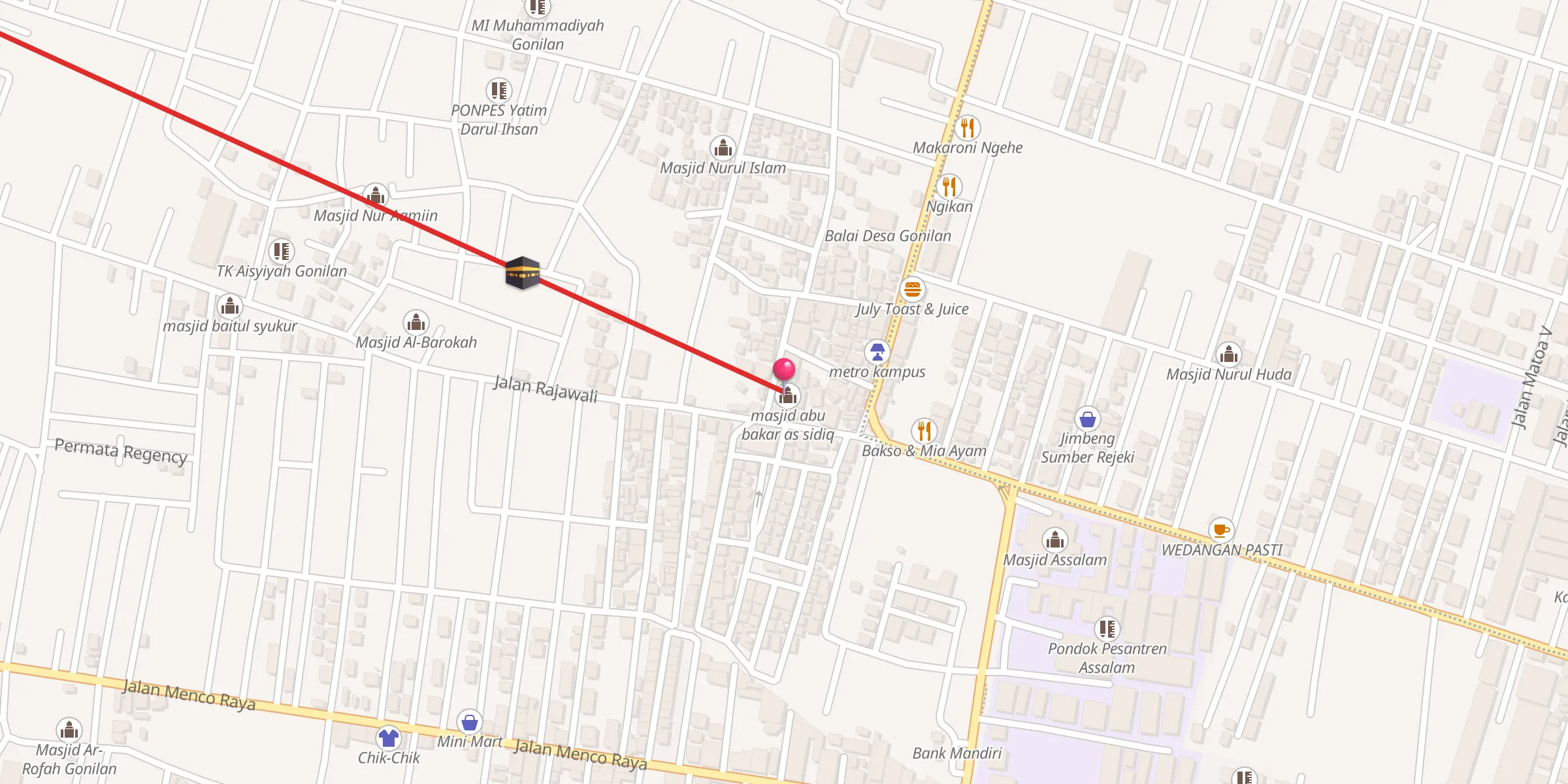 Carte de localisation : Masjid Abu bakar Ash-Shidiq