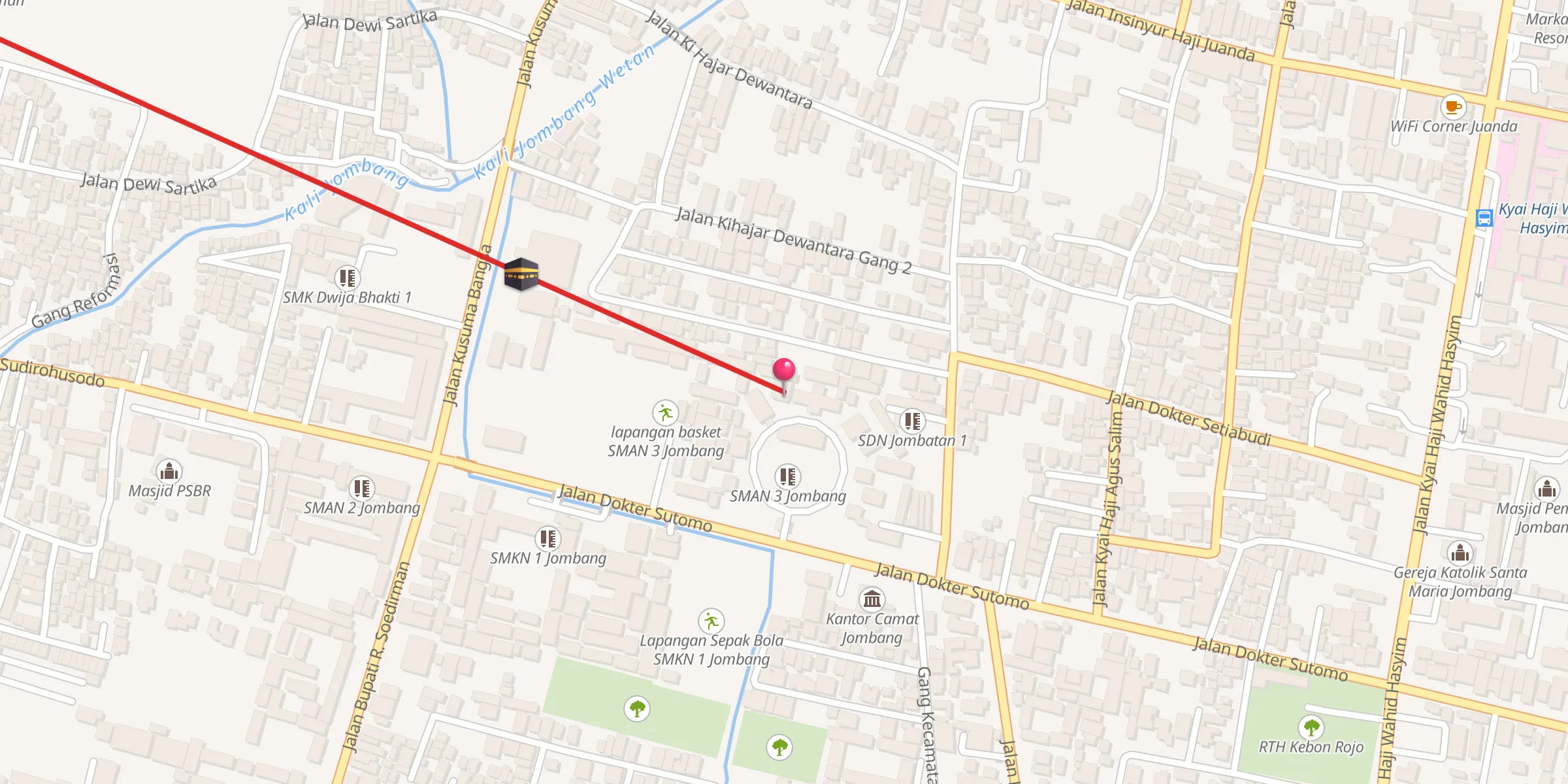 Carte de localisation : Masjid Attaqwa SMAN 3 Jombang
