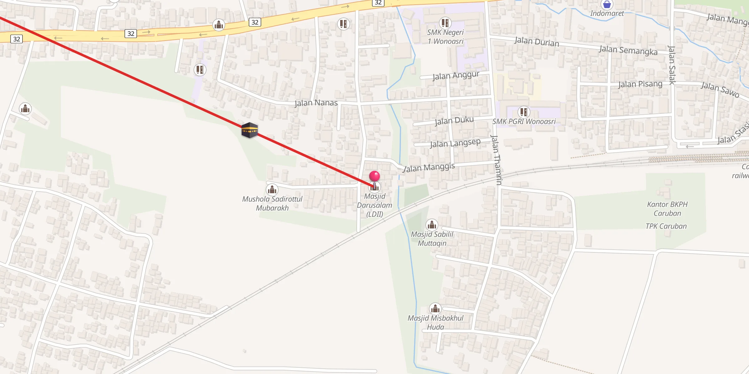 Carte de localisation : Masjid Darusalam (LDII)