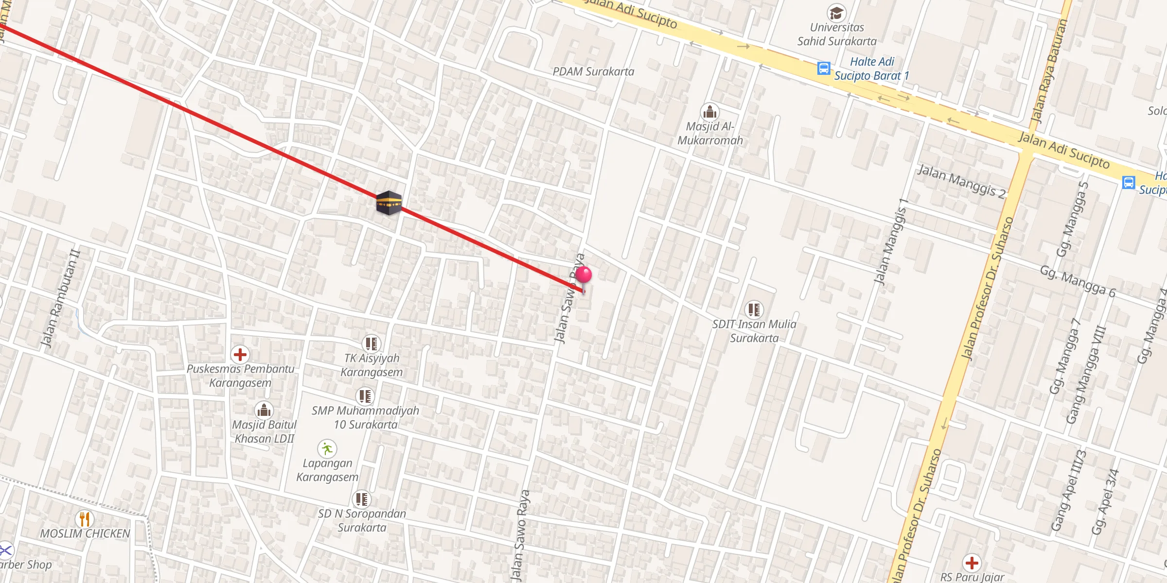 Carte de localisation : Masjid Abu Bakar Ash-Shidiq