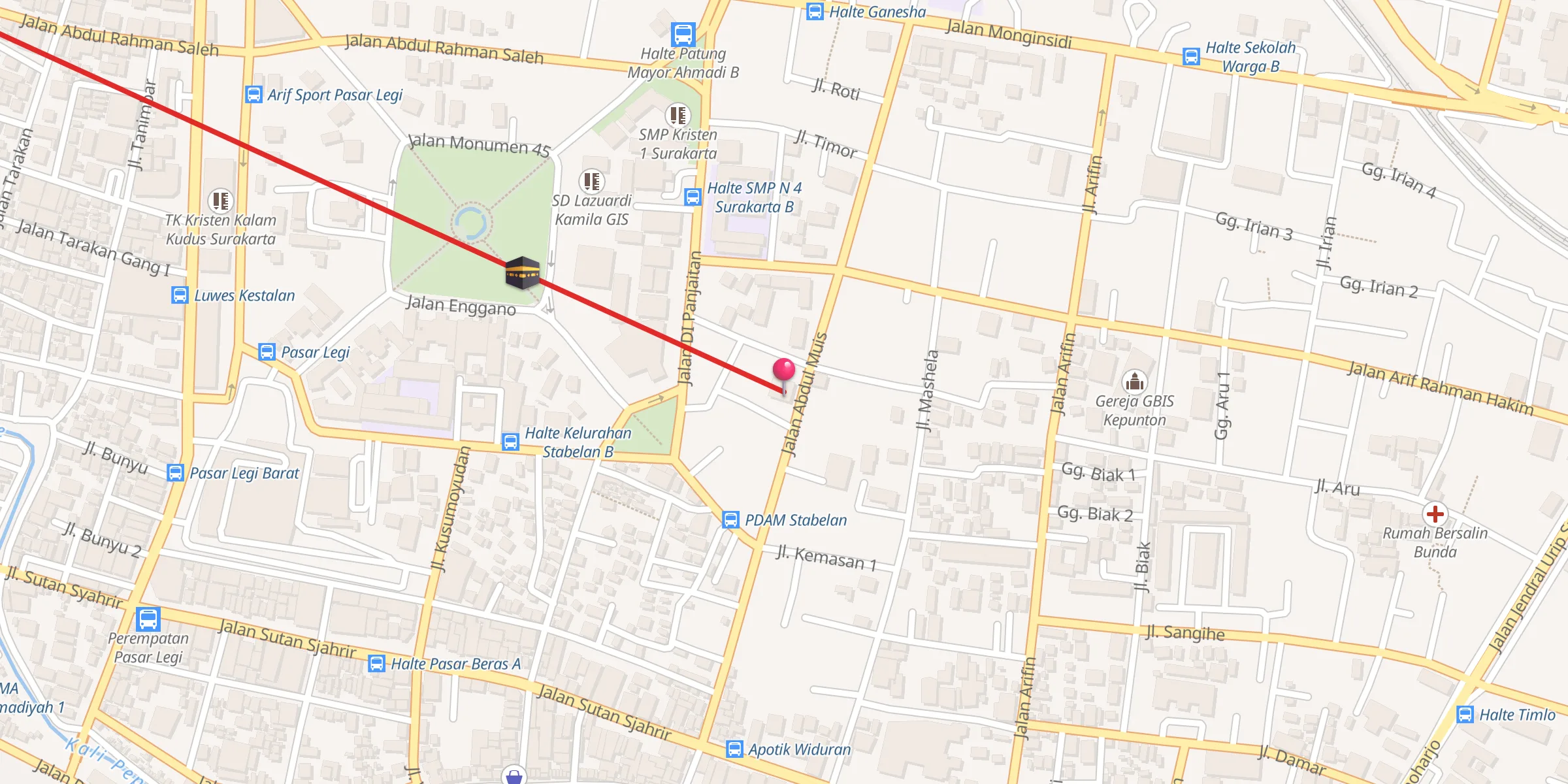 Carte de localisation : Al-Masjidurrosyad Setabelan