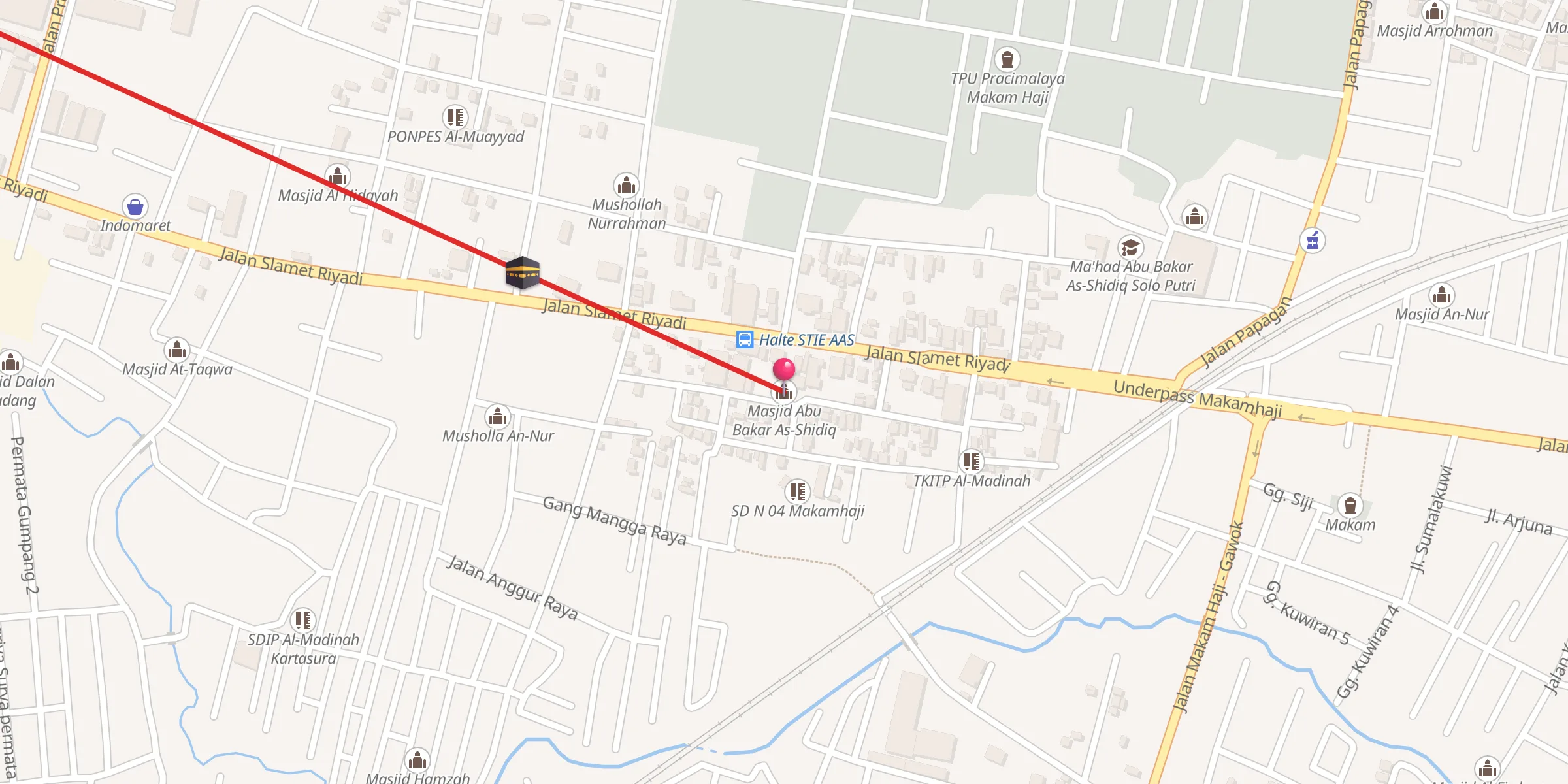 Carte de localisation : Masjid Abu Bakar As-Shidiq