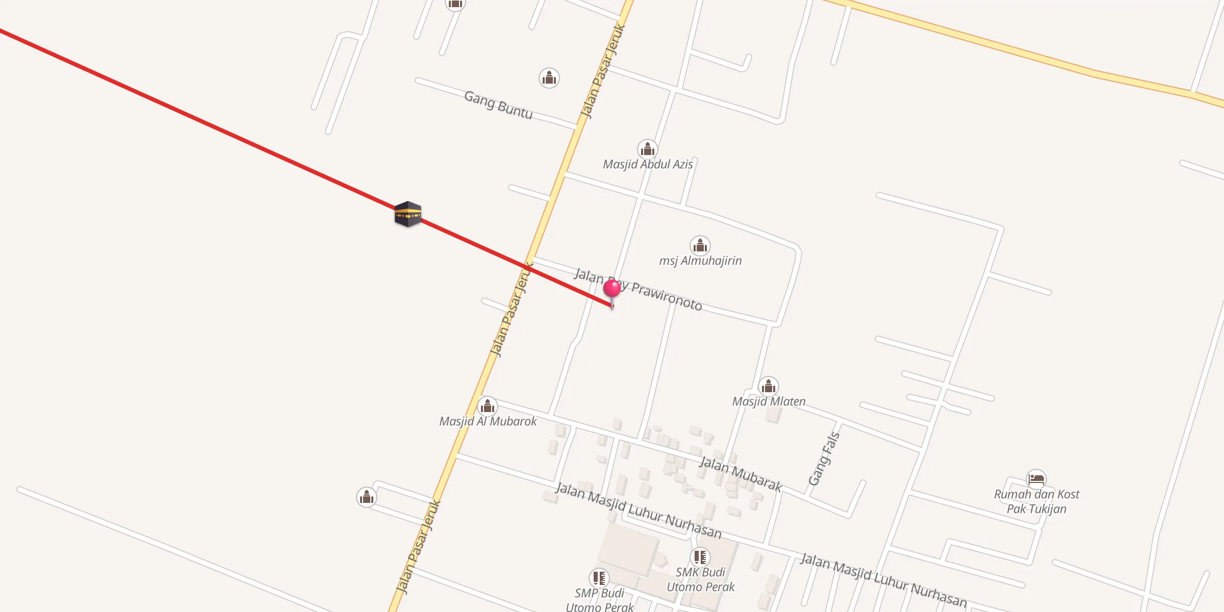 Carte de localisation : Masjid Baitul Antiq