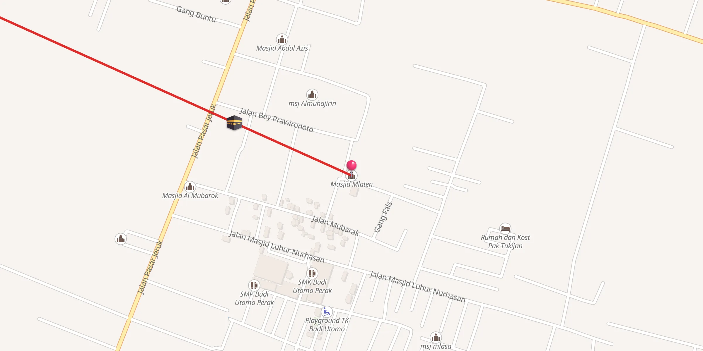 Carte de localisation : Masjid Mlaten