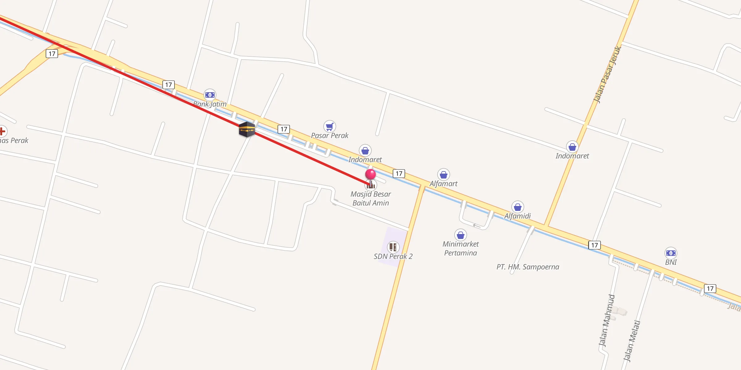 Carte de localisation : Masjid Besar Baitul Amin