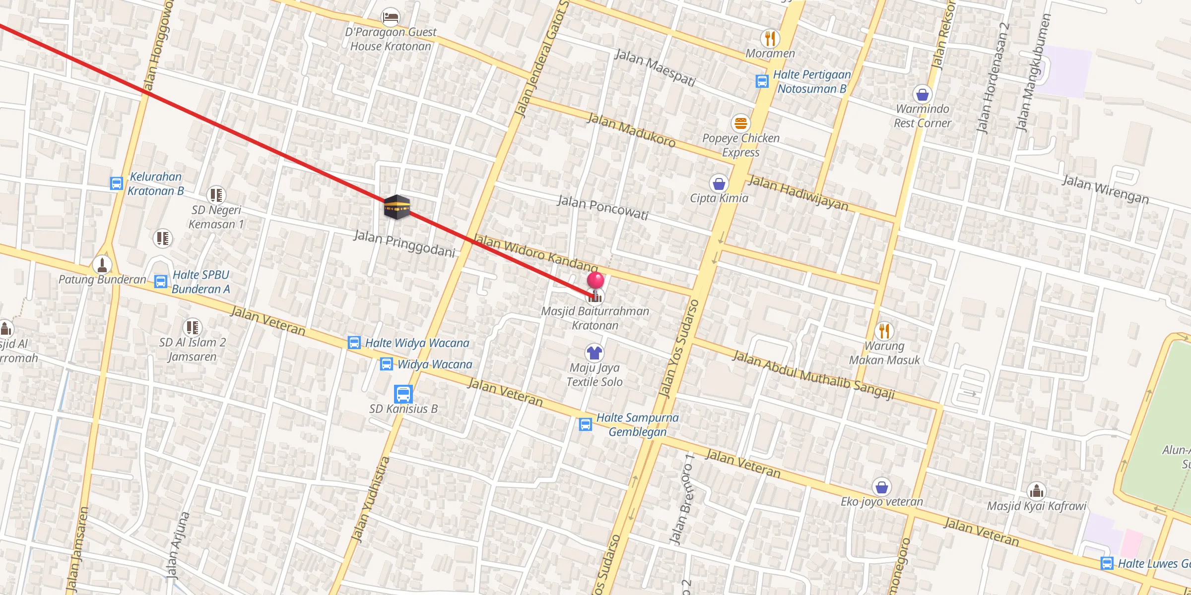 Carte de localisation : Masjid Baiturrahman Kratonan