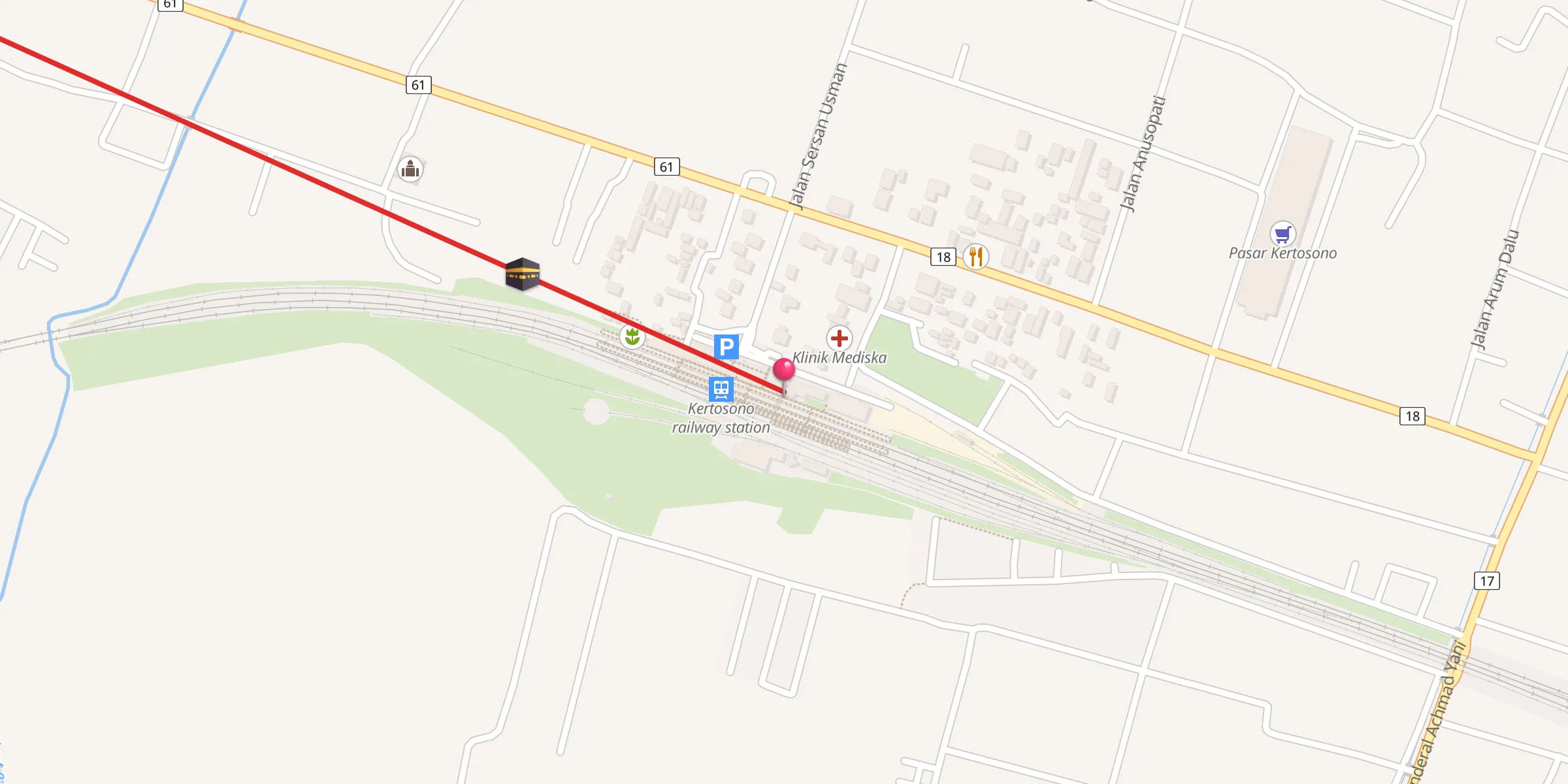 Carte de localisation : Musala Stasiun Kertosono