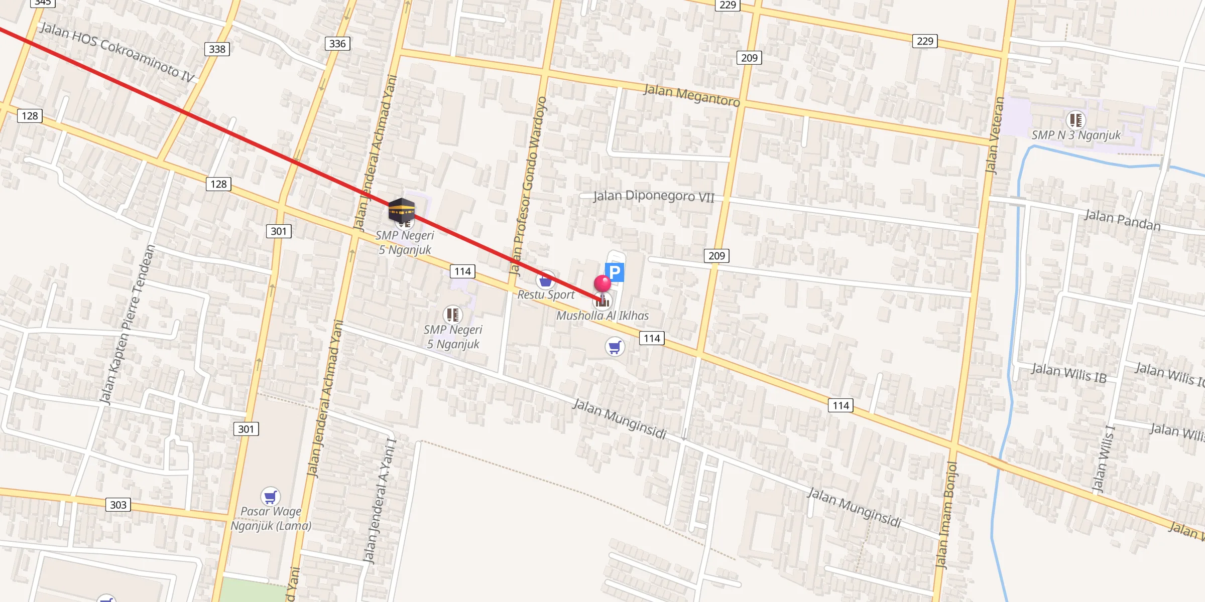 Carte de localisation : Musholla Al Iklhas