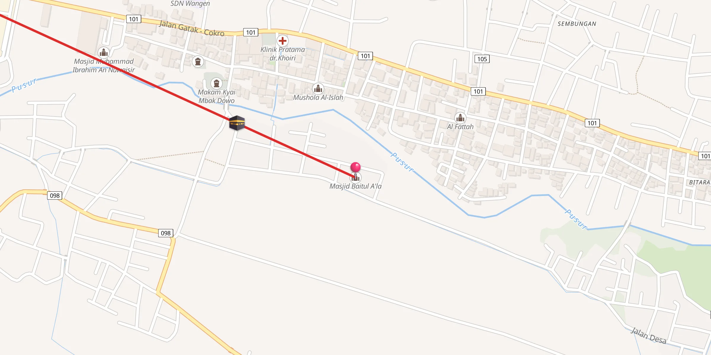 Carte de localisation : Masjid Baitul A'la