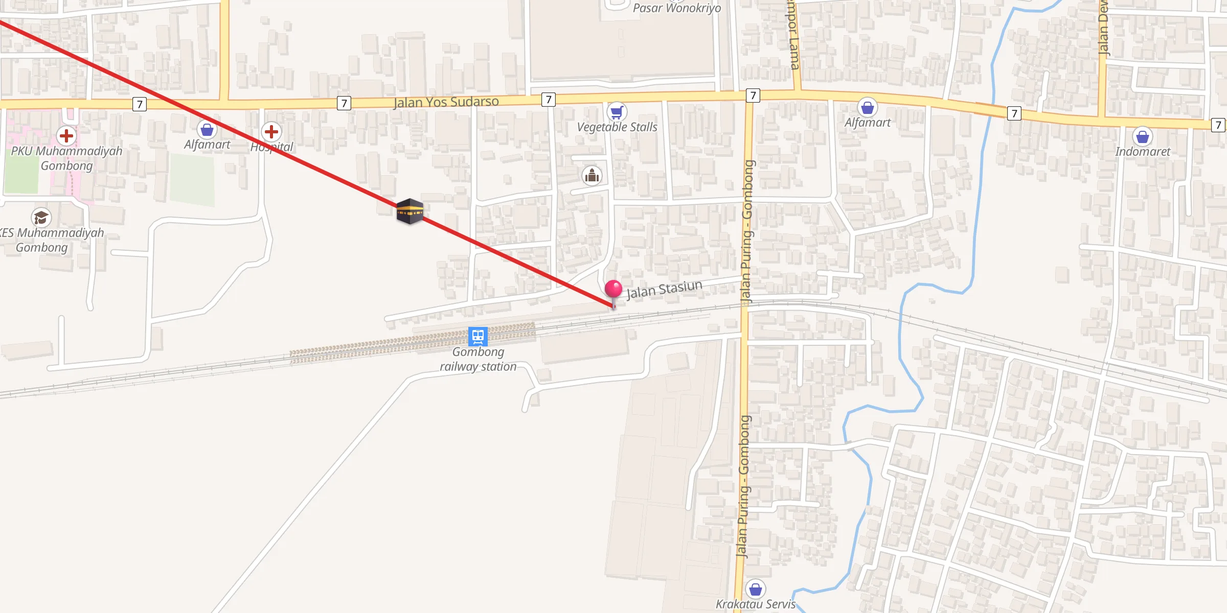 Carte de localisation : Mushola Stasiun Gombong