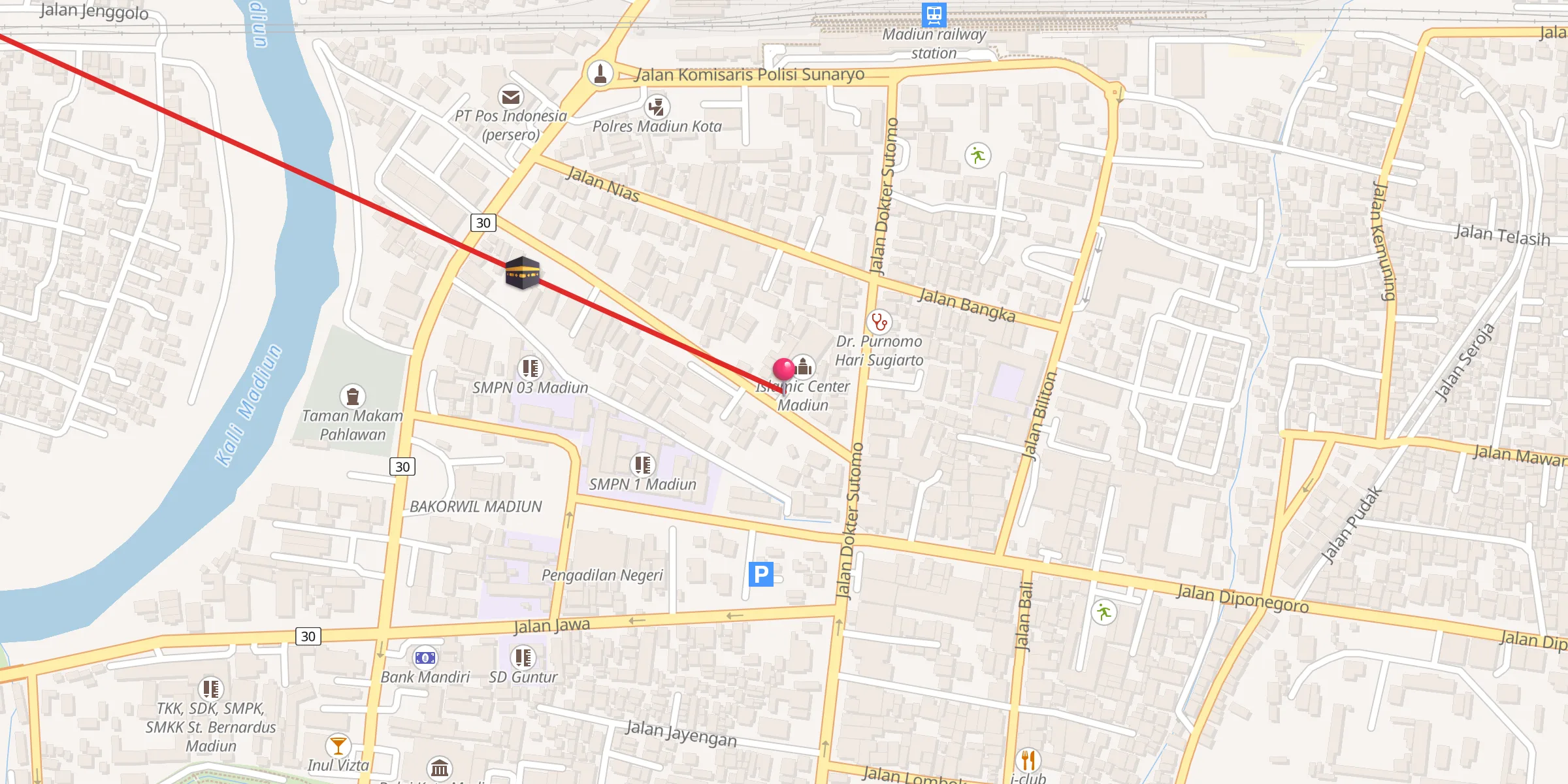 Carte de localisation : Islamic Center Madiun