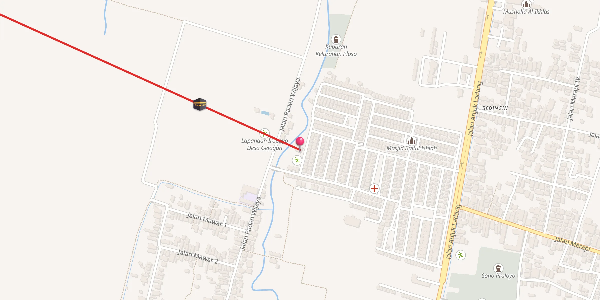 Carte de localisation : Musholla Roudlotul Muhajirin