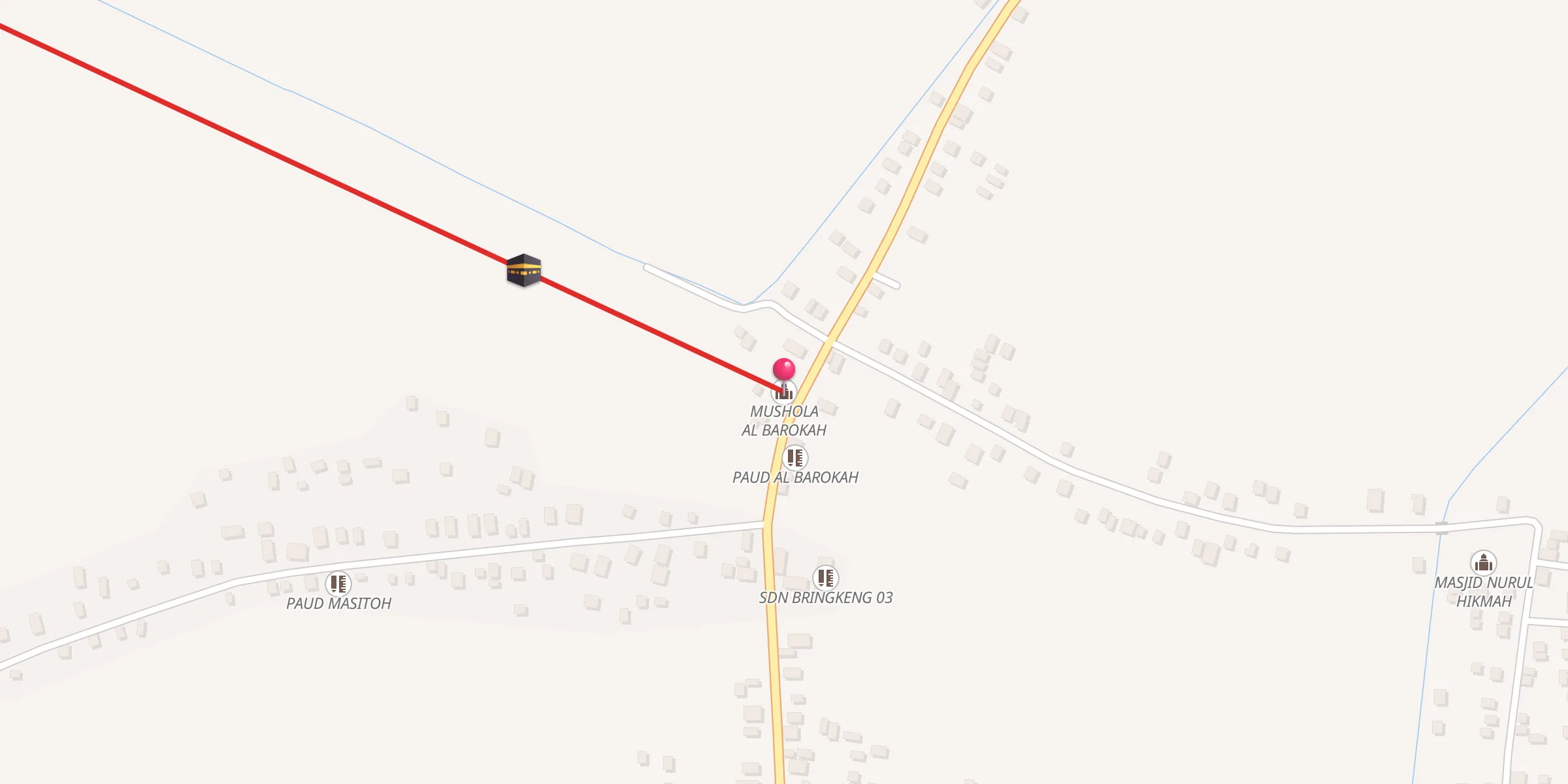 Carte de localisation : MUSHOLA AL BAROKAH