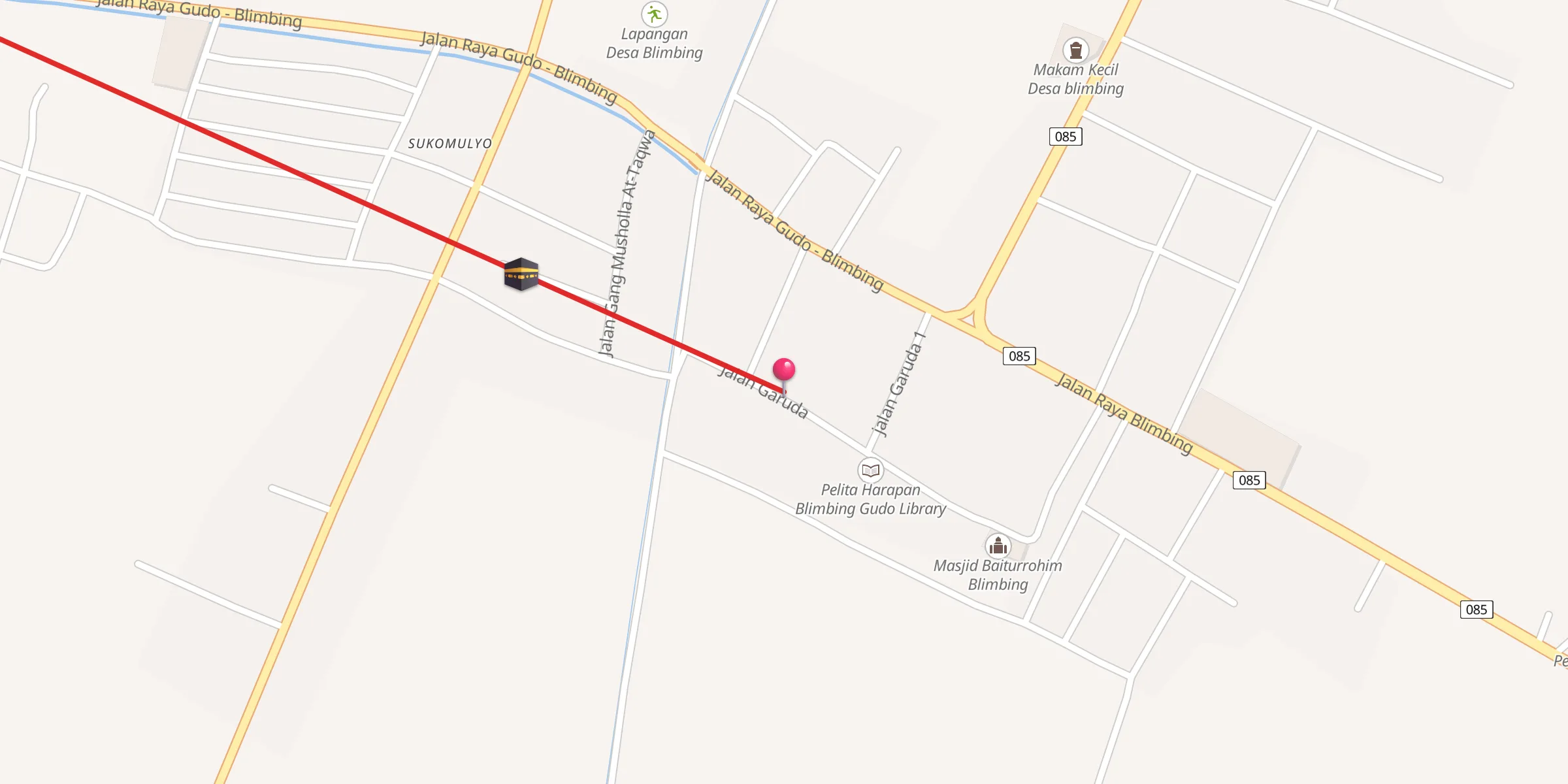 Carte de localisation : Musholla Al-Hidayah