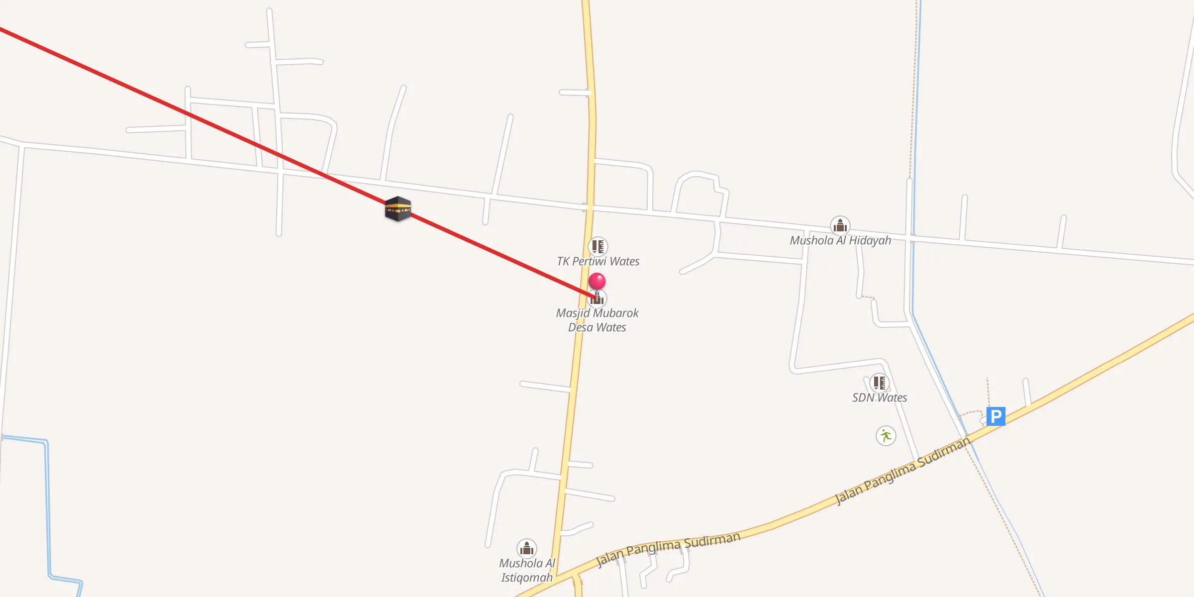 Carte de localisation : Masjid Mubarok Desa Wates