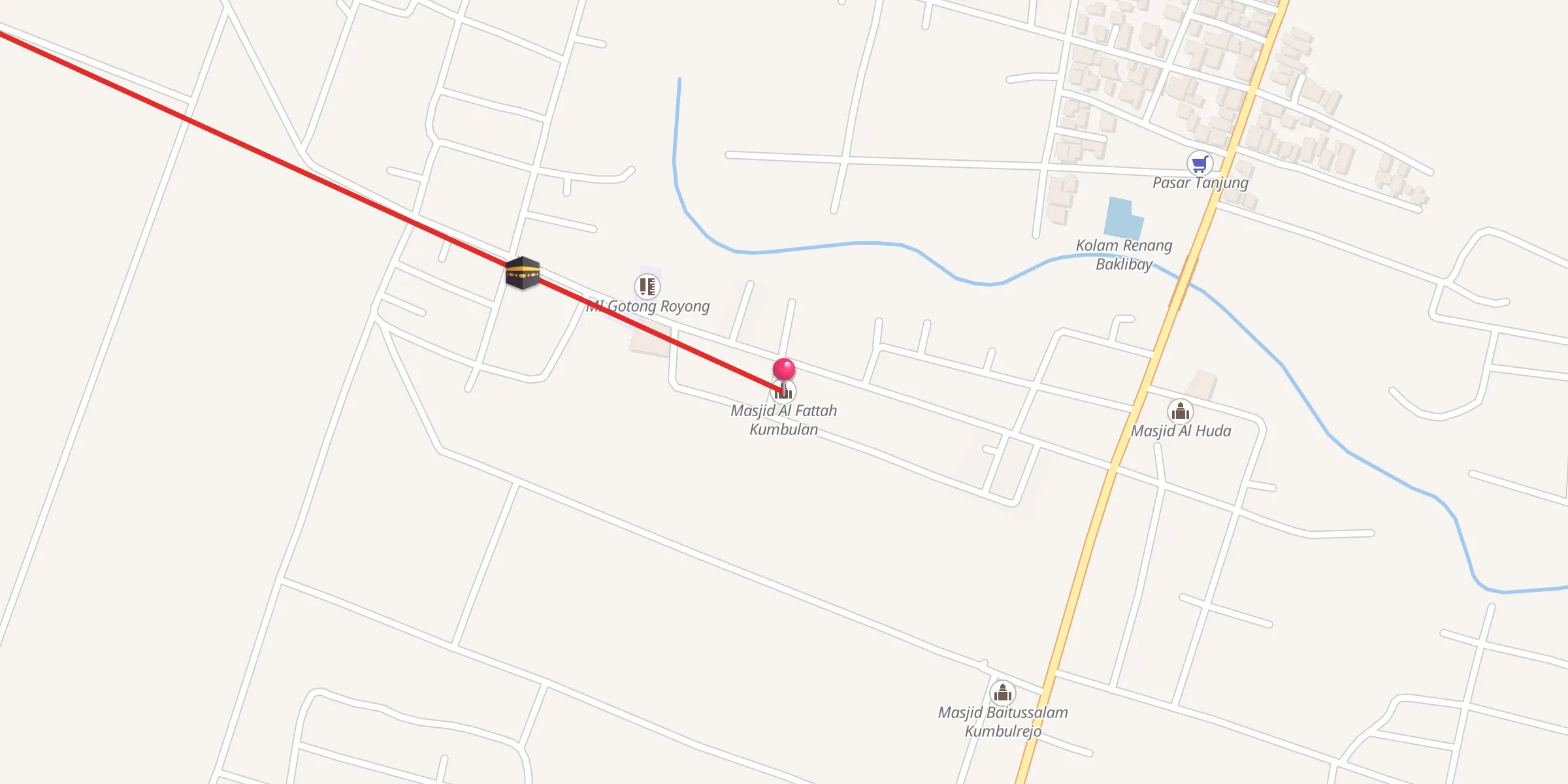 Carte de localisation : Masjid Al Fattah Kumbulan