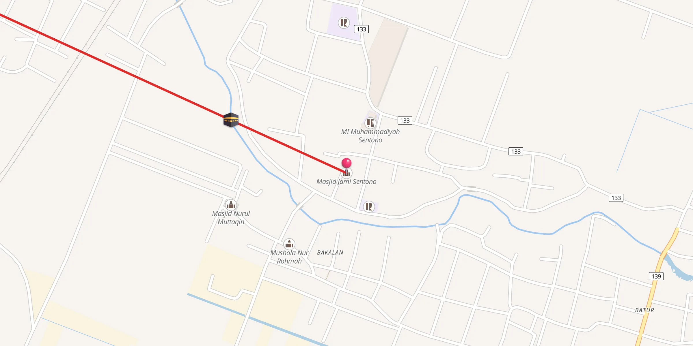 Carte de localisation : Masjid Jami Sentono