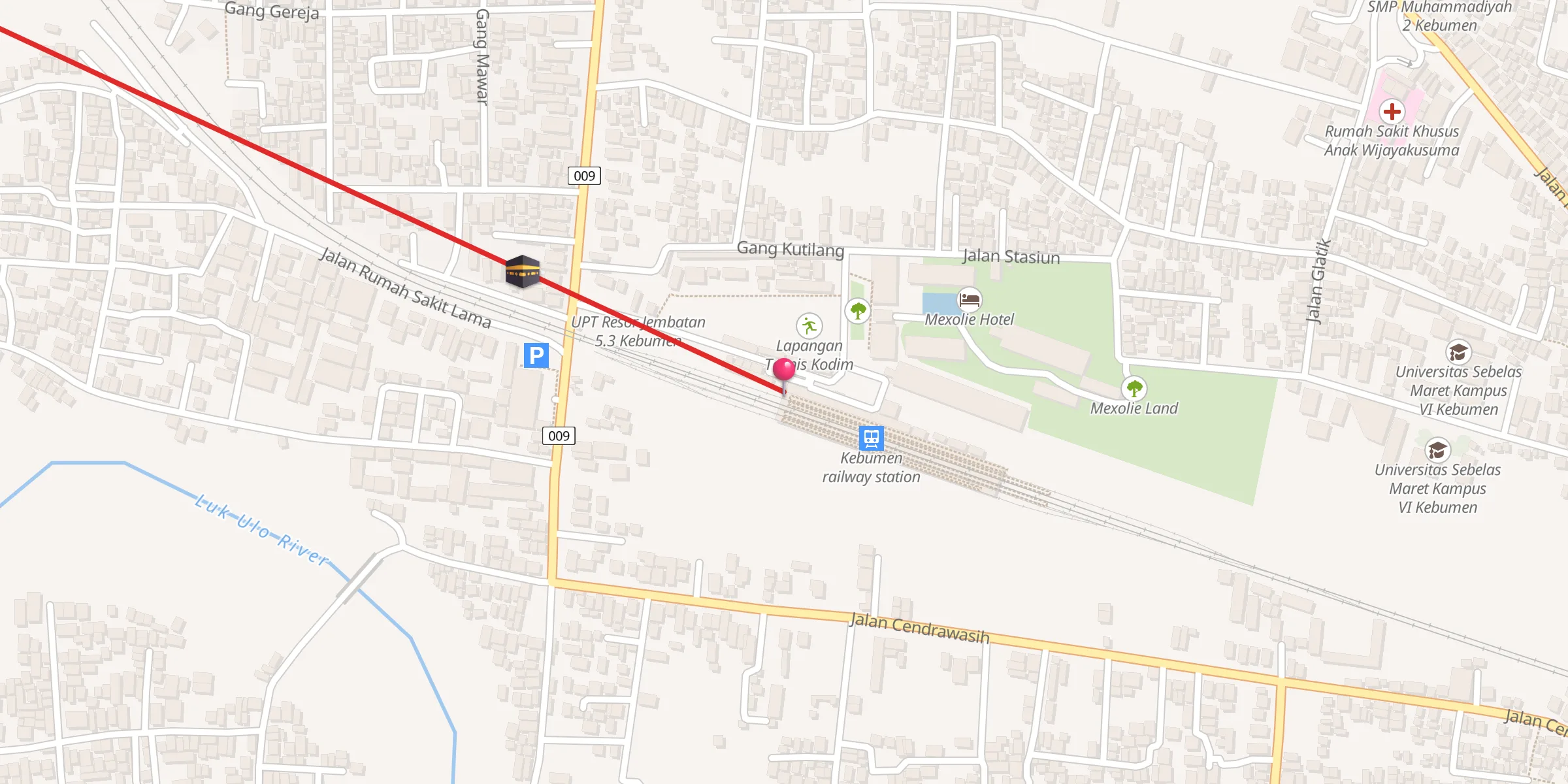 Carte de localisation : Mushola Stasiun Kebumen