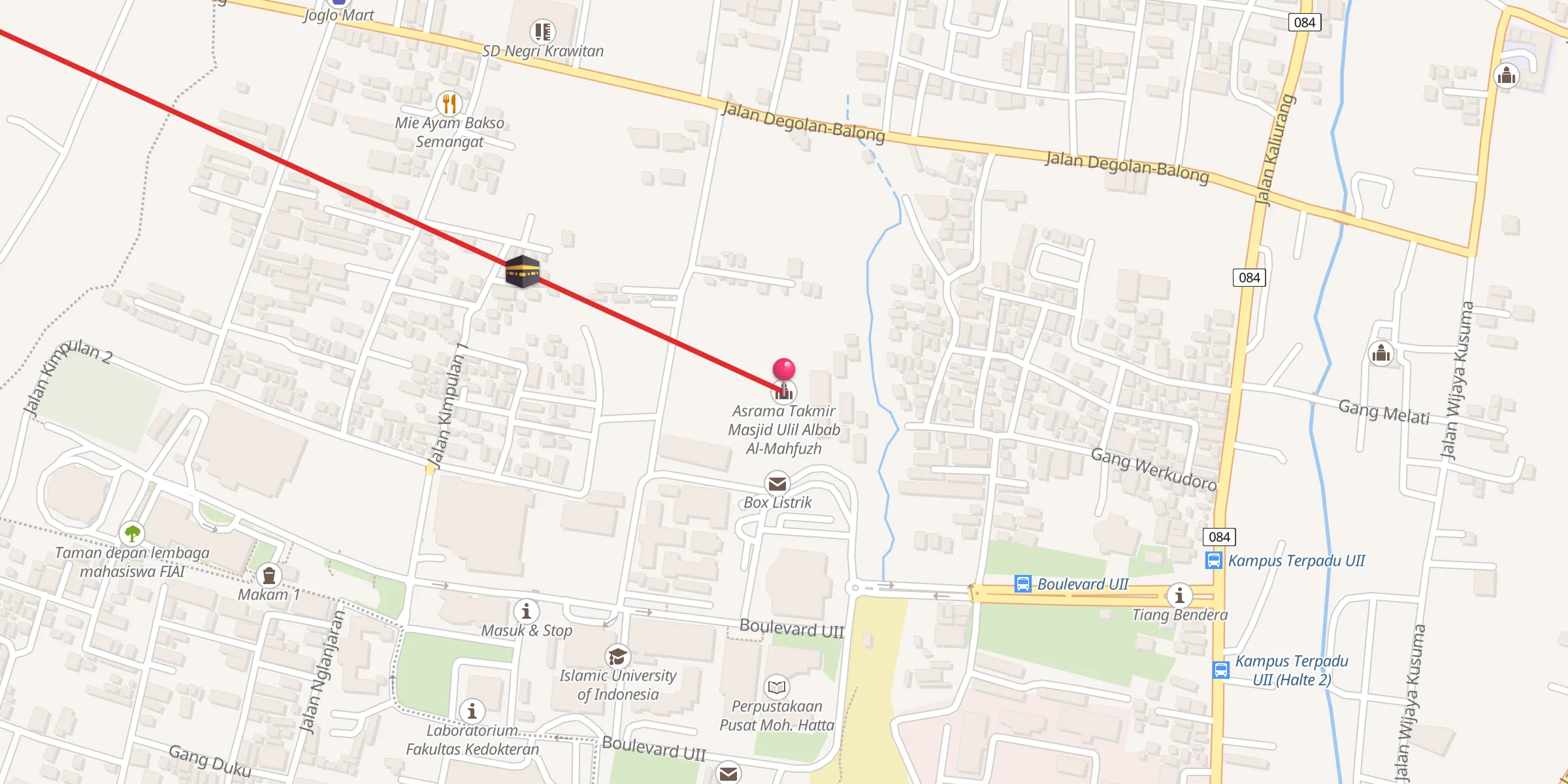 Carte de localisation : Asrama Takmir Masjid Ulil Albab Al-Mahfuzh