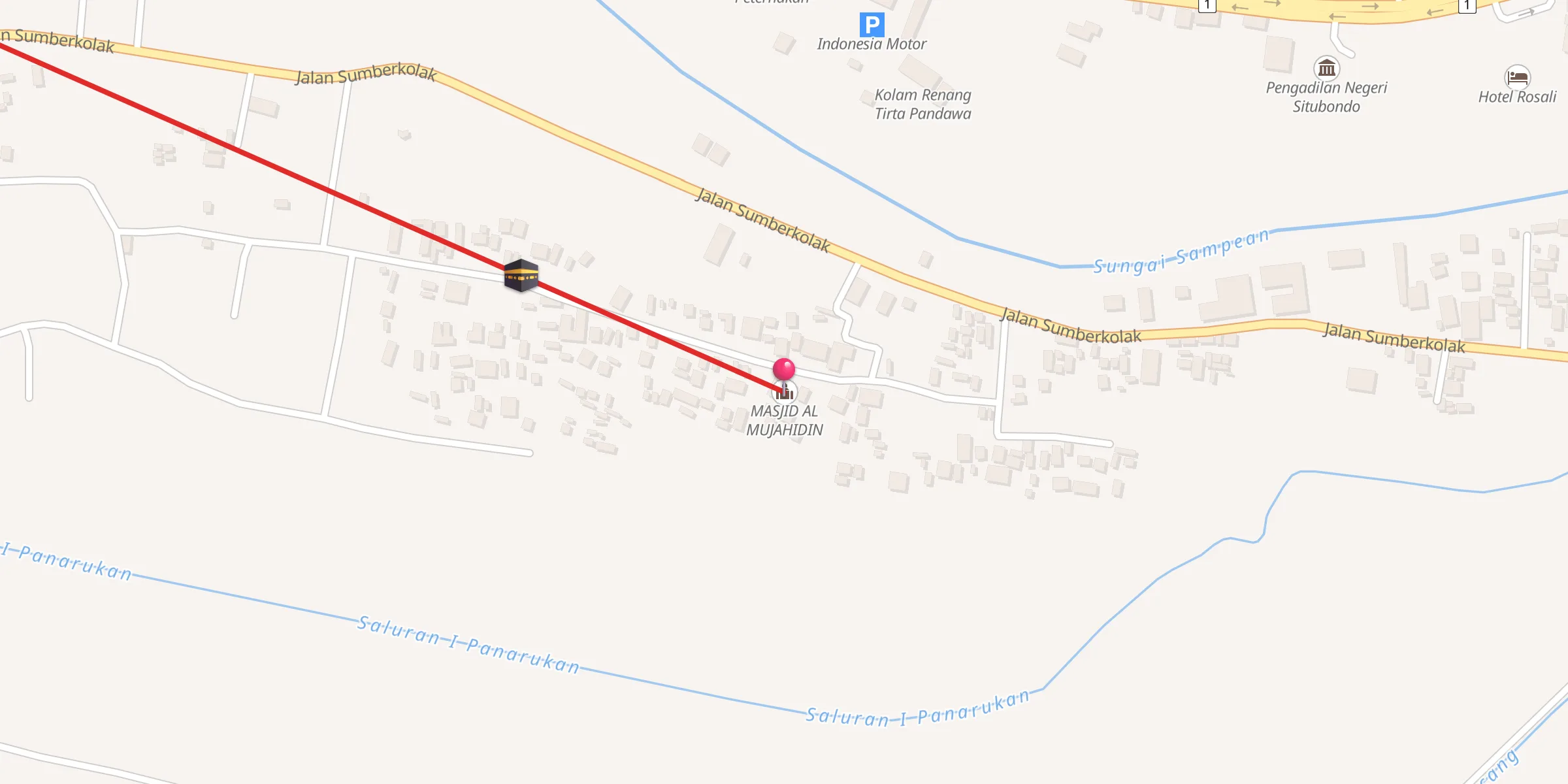 Carte de localisation : MASJID AL MUJAHIDIN