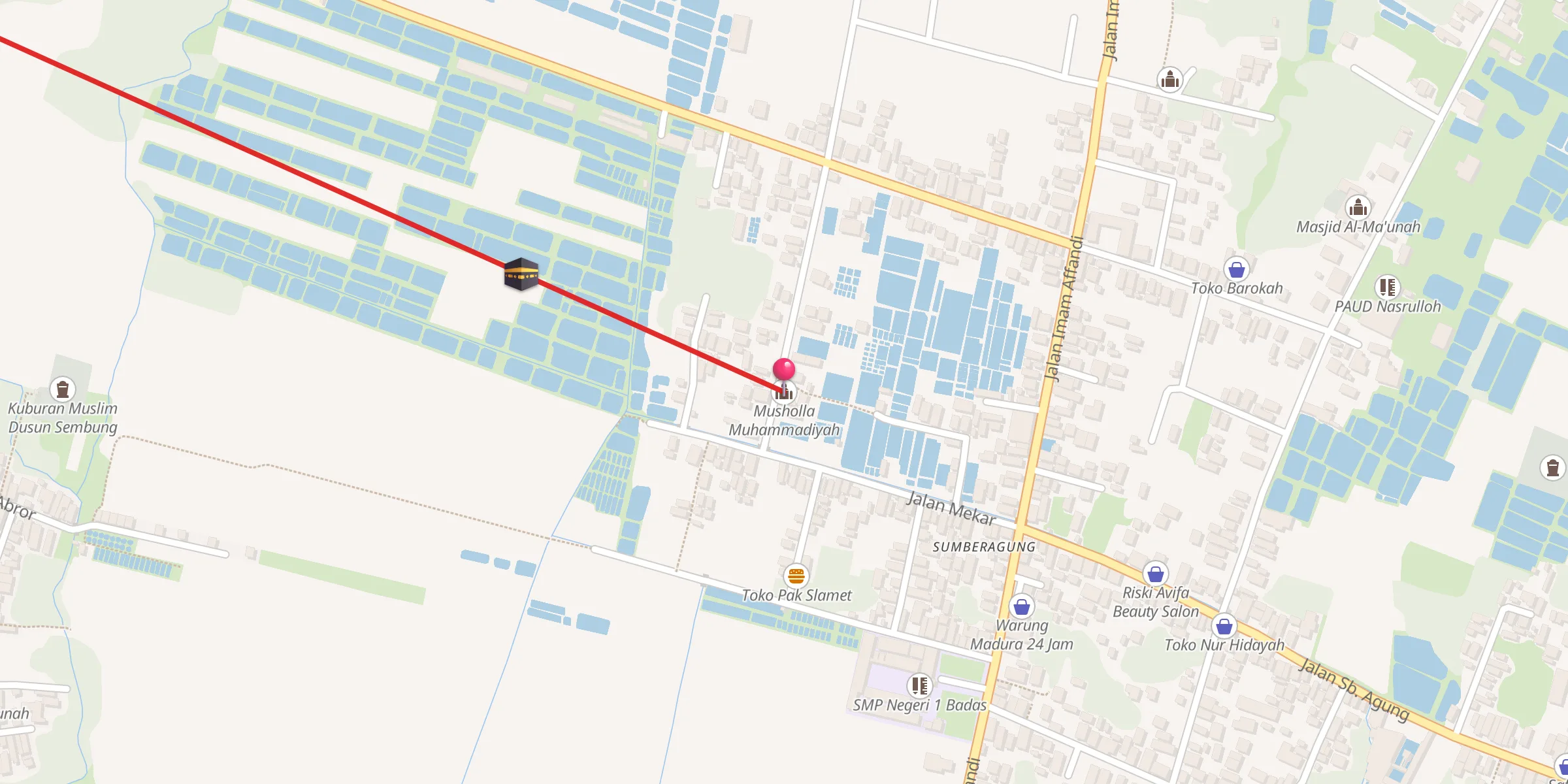 Carte de localisation : Musholla Muhammadiyah