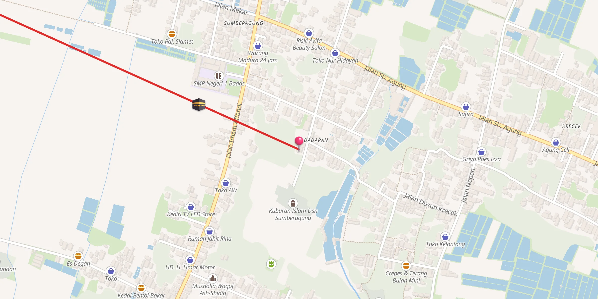 Carte de localisation : Musholla Roudhotul Jannah