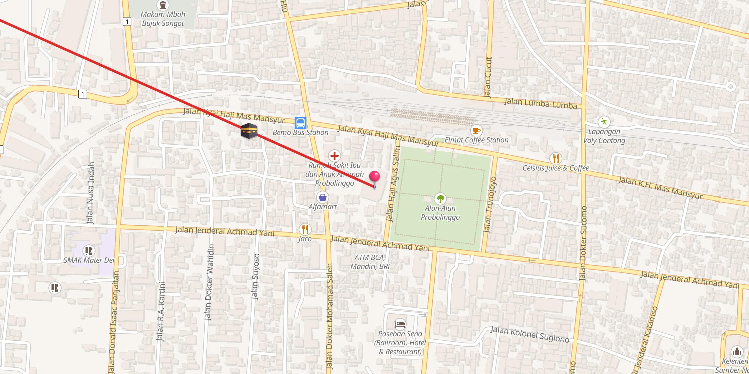 Carte de localisation : Masjid Agung Raudlatul Jannah