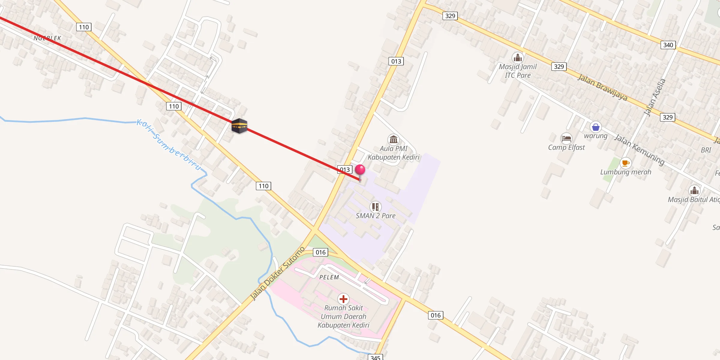 Carte de localisation : Masjid Alfurqon SMAN 2 Pare