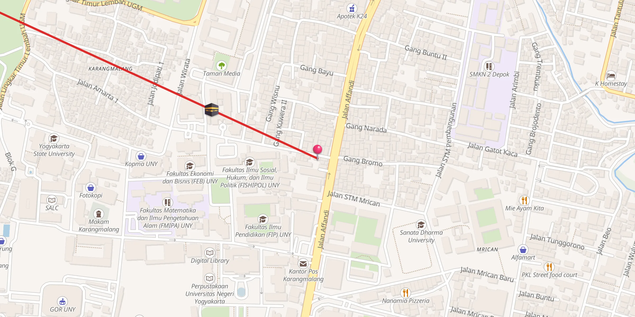 Carte de localisation : Al Falaah Mrican