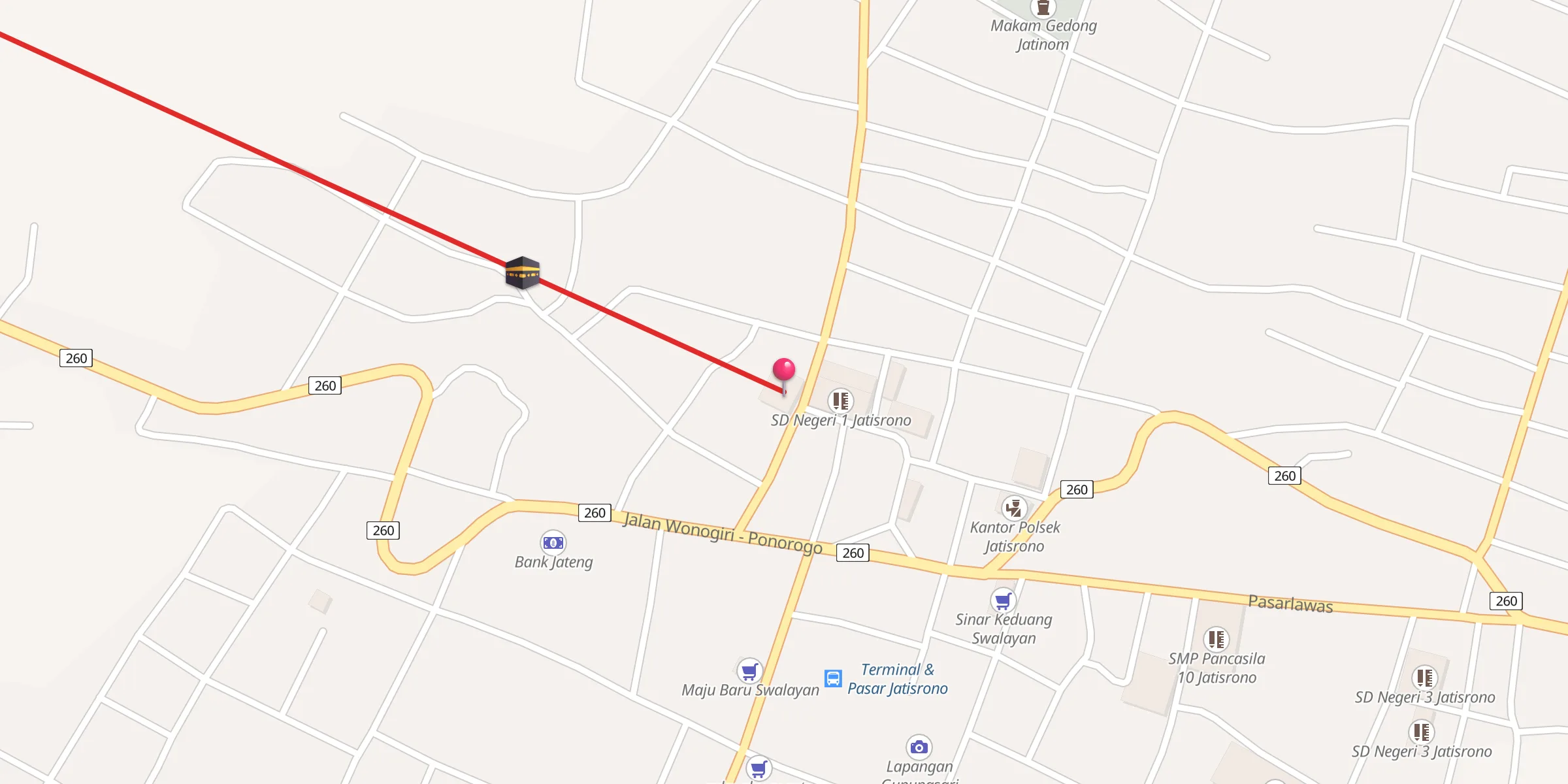 Carte de localisation : Masjid Nurul Huda Jatisrono