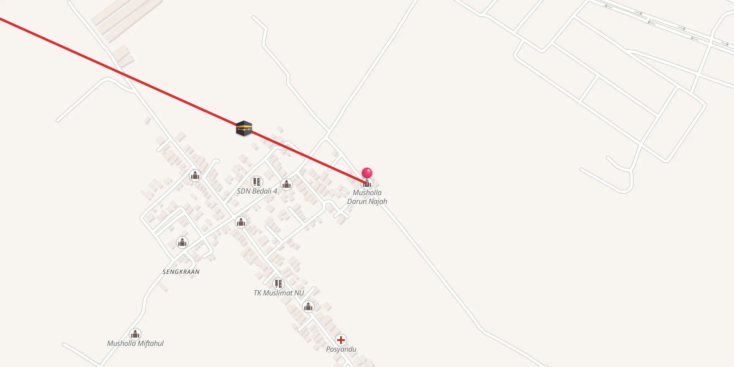 Carte de localisation : Musholla Darun Najah