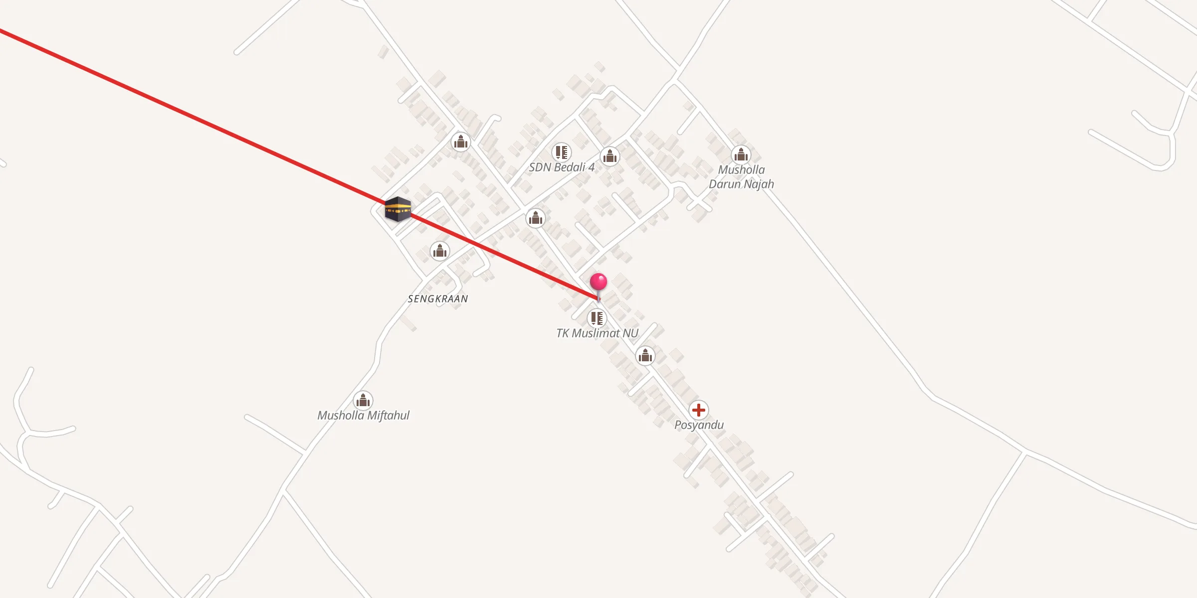 Carte de localisation : Musholla Al-Qubra