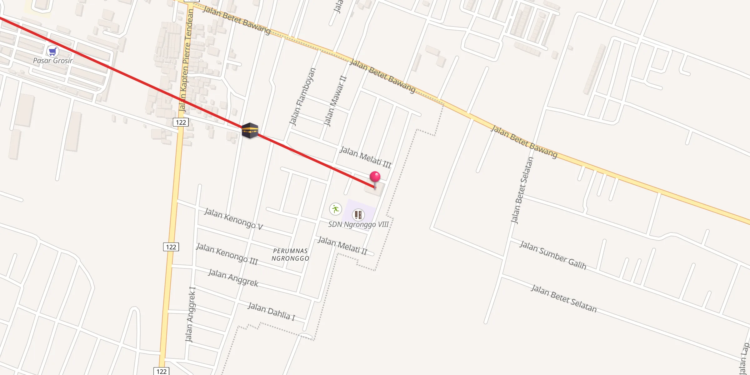 Carte de localisation : Masjid Muhajirin Perumnas Ngronggo