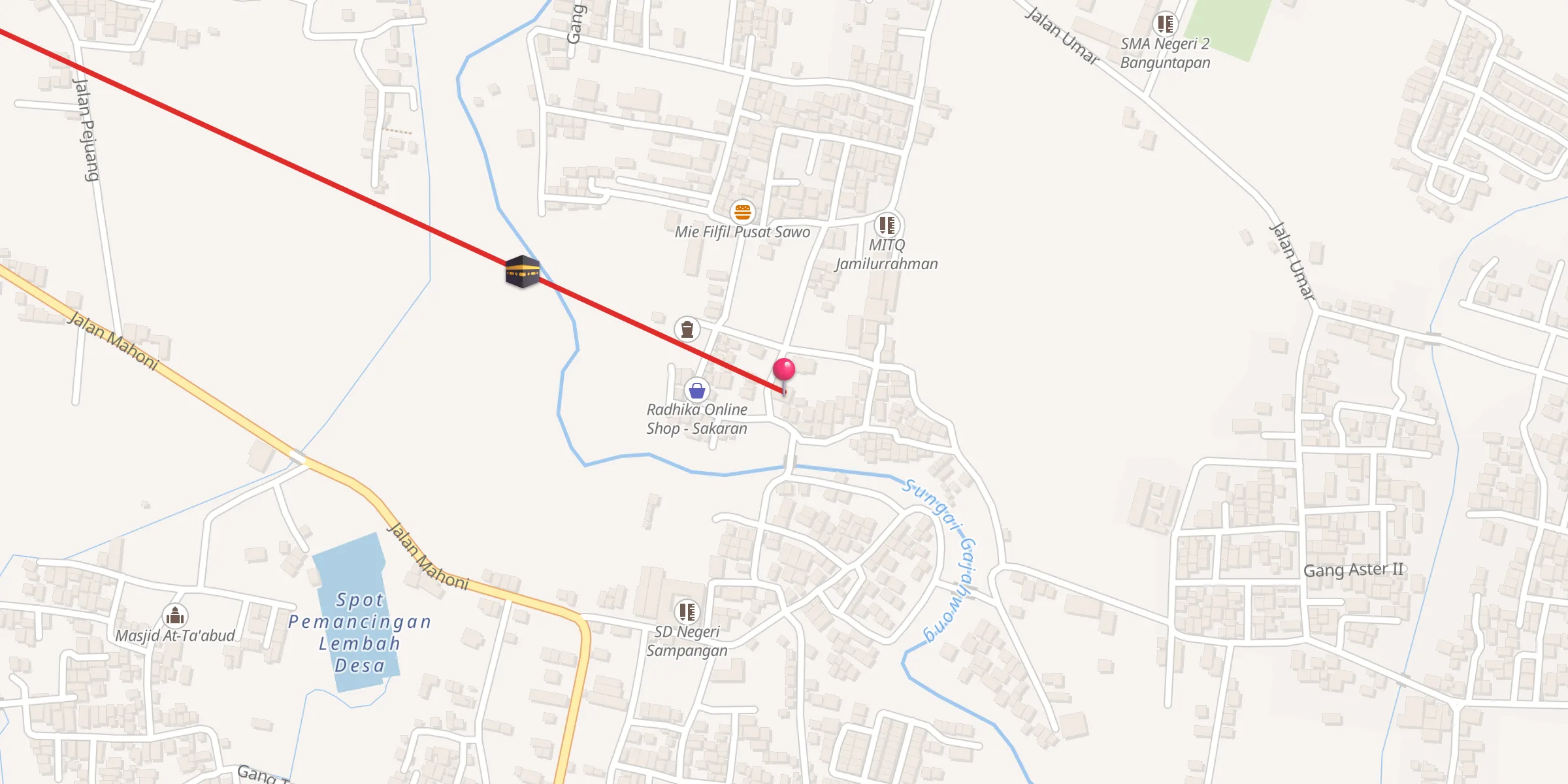 Carte de localisation : Masjid Al Mubarokah Sakaran