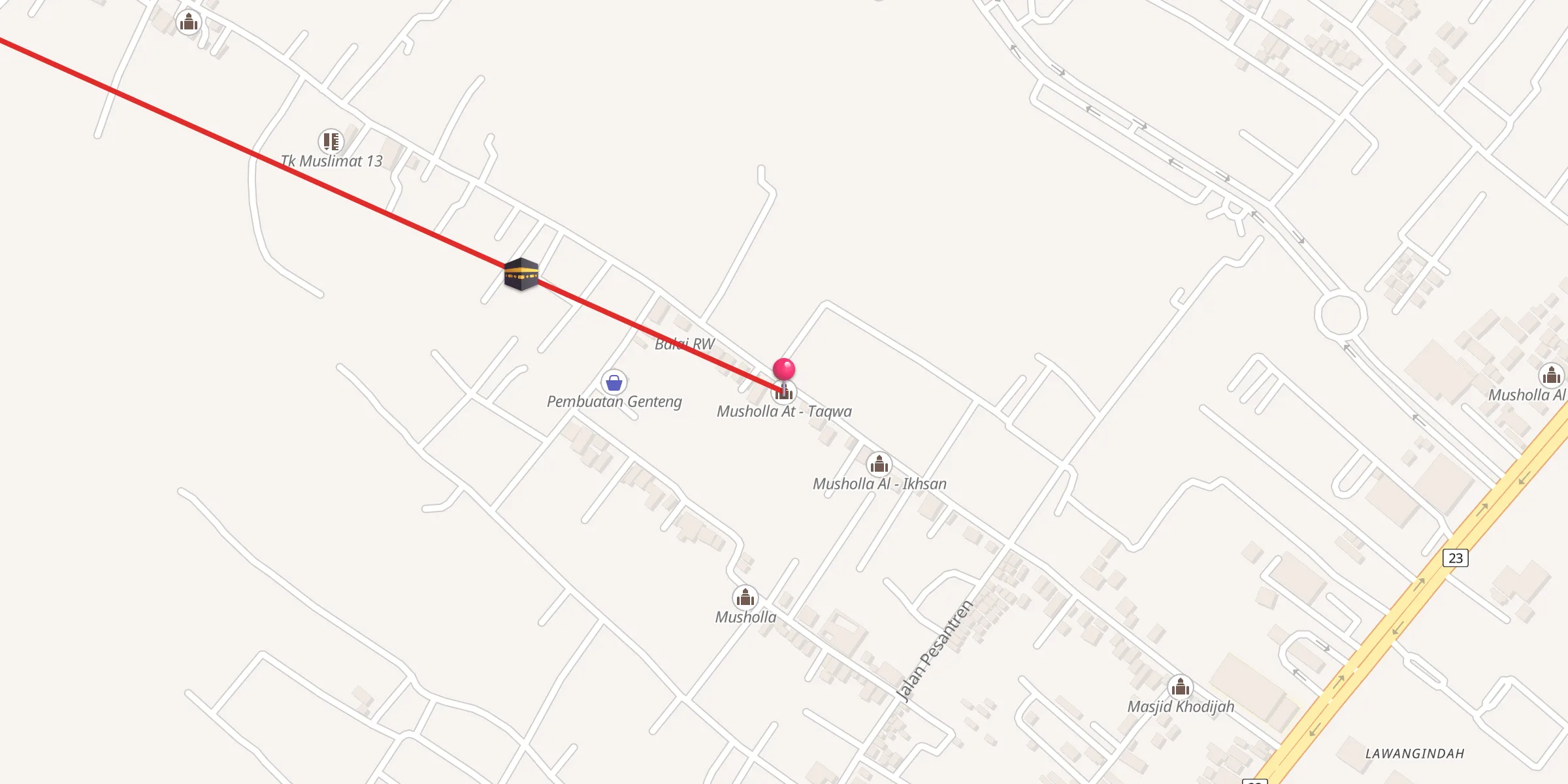 Carte de localisation : Musholla At - Taqwa