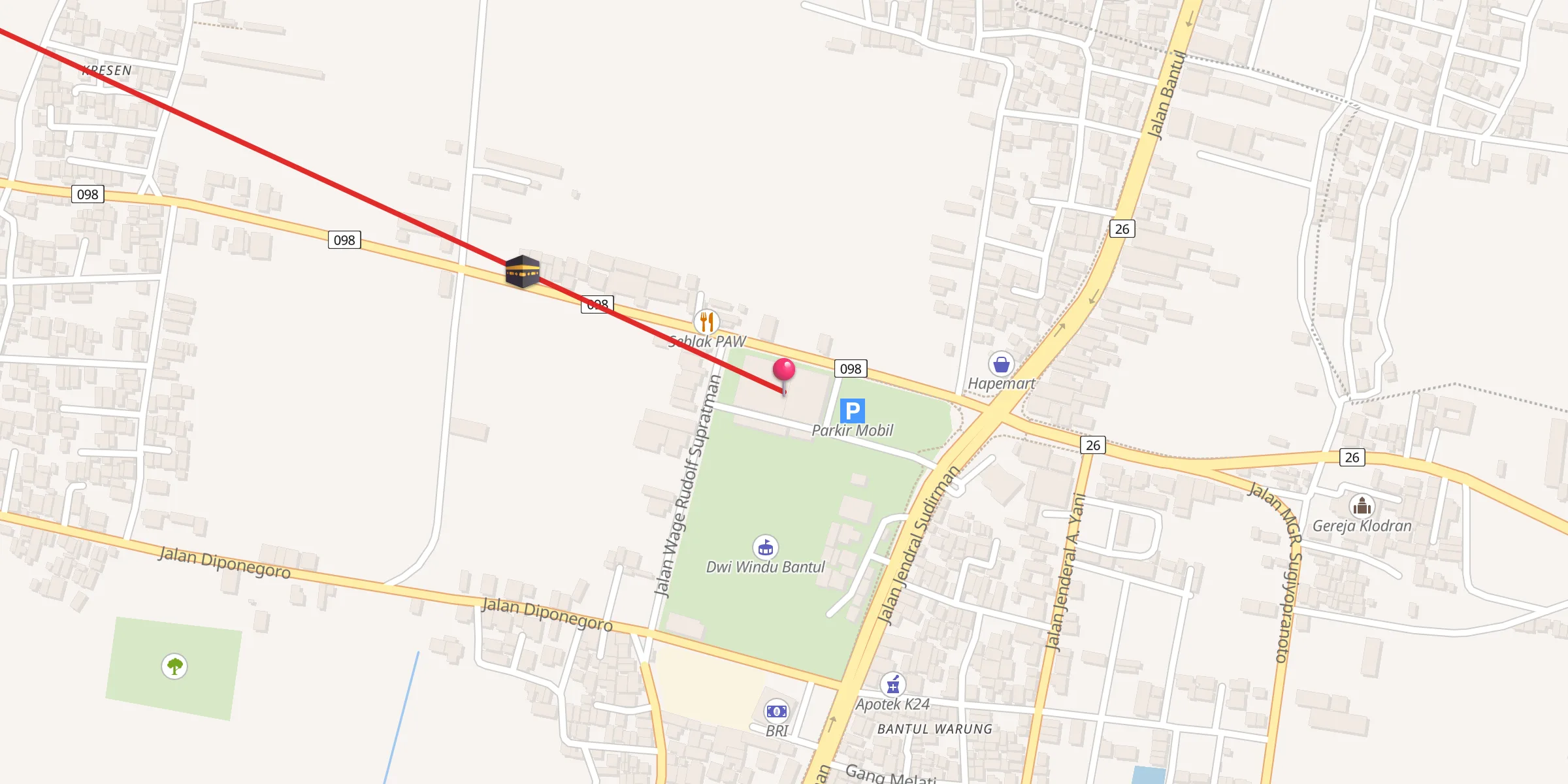Carte de localisation : Masjid Agung Bantl