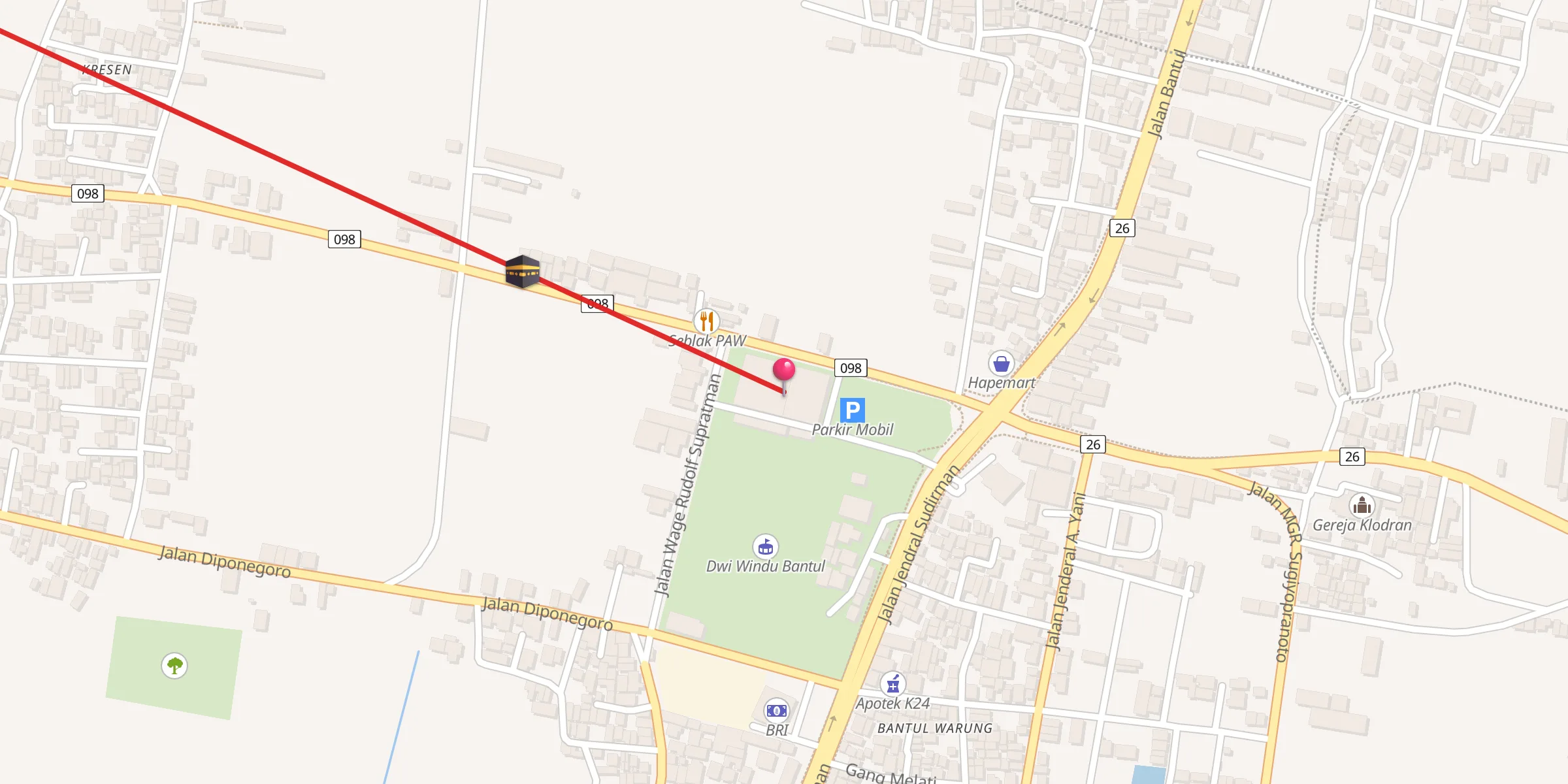 Carte de localisation : Masjid Agung Bantul