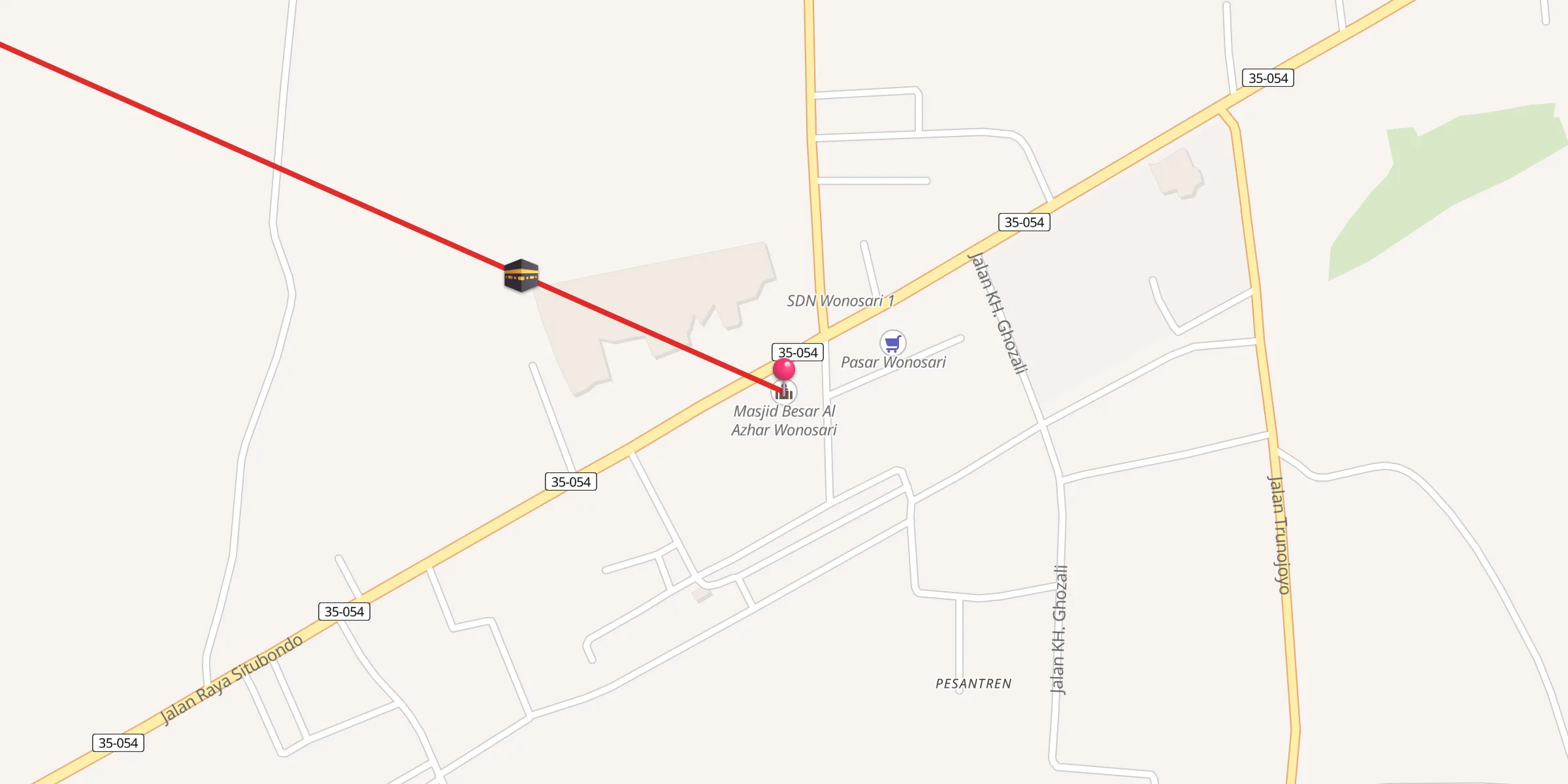 Carte de localisation : Masjid Besar Al Azhar Wonosari
