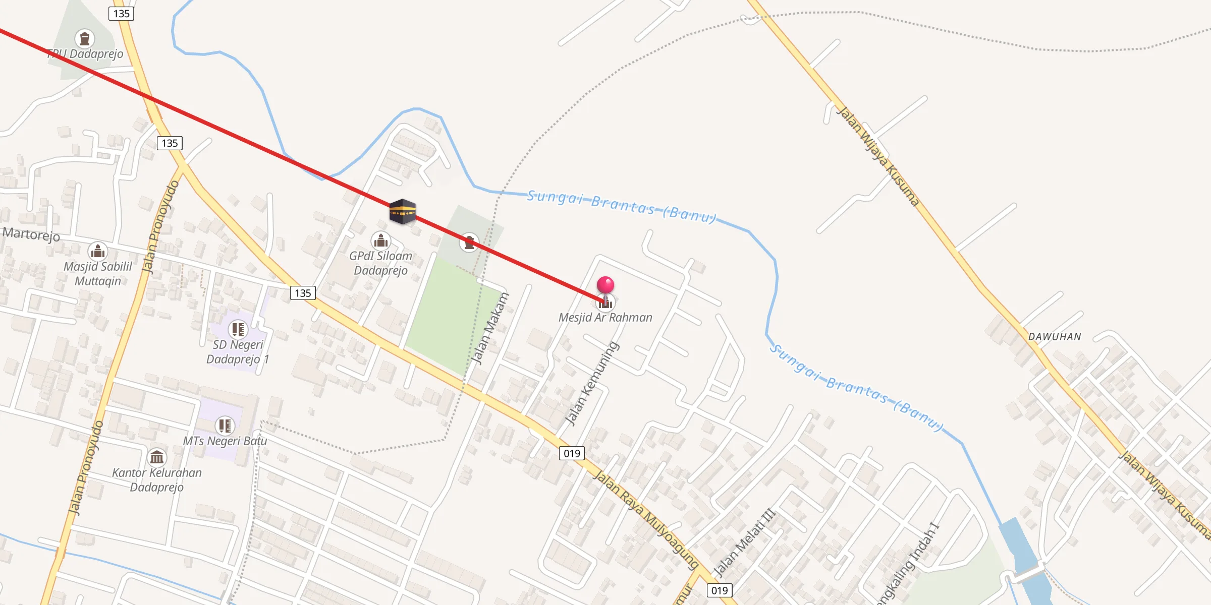 Carte de localisation : Mesjid Ar Rahman