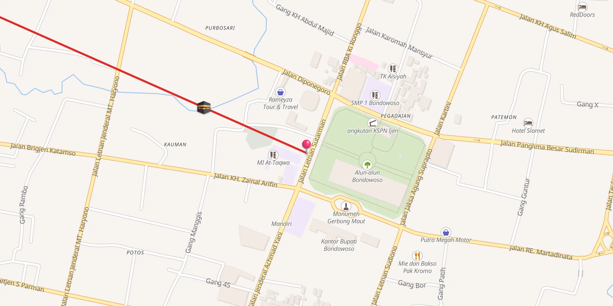 Carte de localisation : Masjid Agung Bondowoso