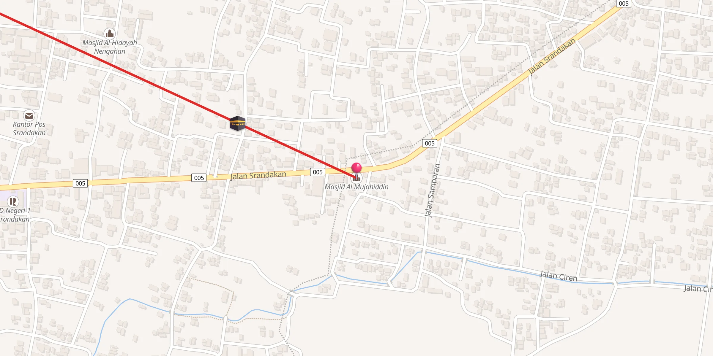Carte de localisation : Masjid Al Mujahiddin