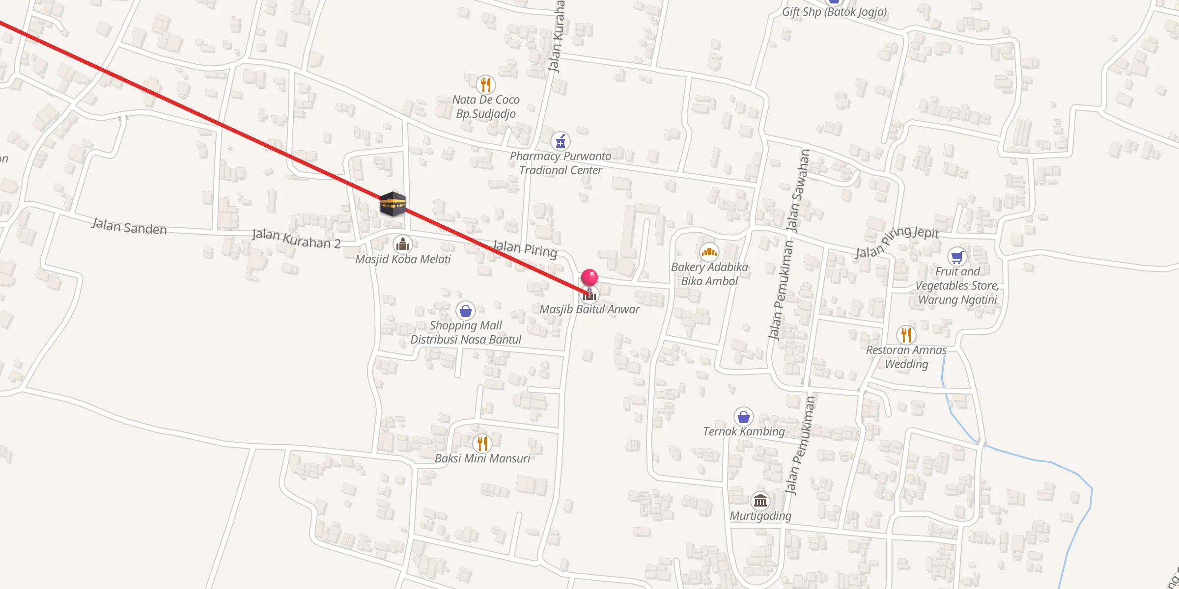 Carte de localisation : Masjib Baitul Anwar