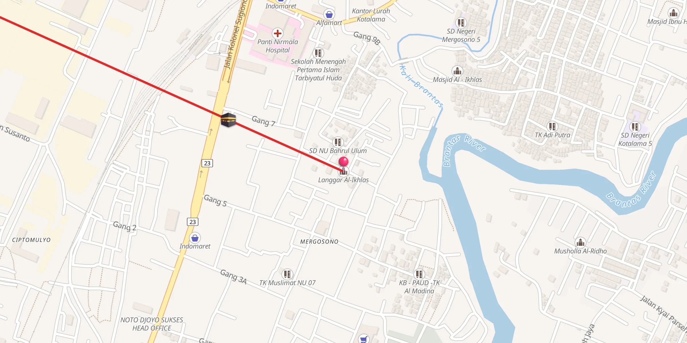 Carte de localisation : Langgar Al-Ikhlas
