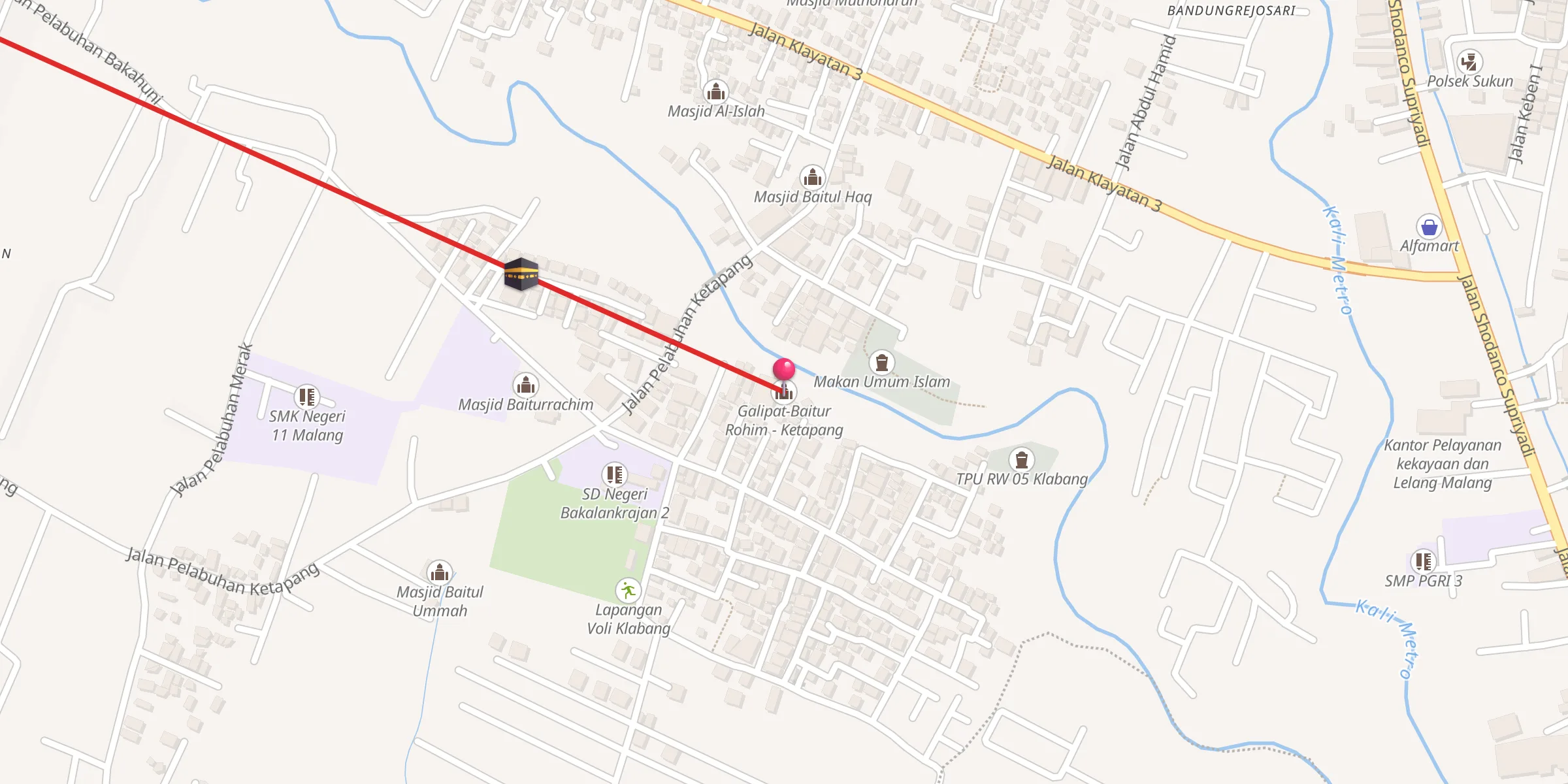 Carte de localisation : Galipat-Baitur Rohim - Ketapang