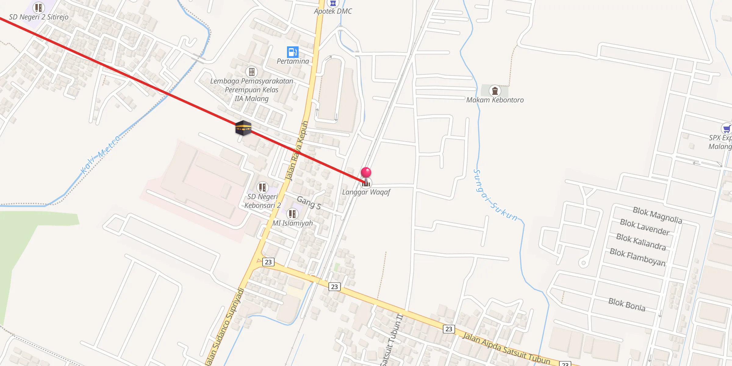 Carte de localisation : Langgar Waqaf